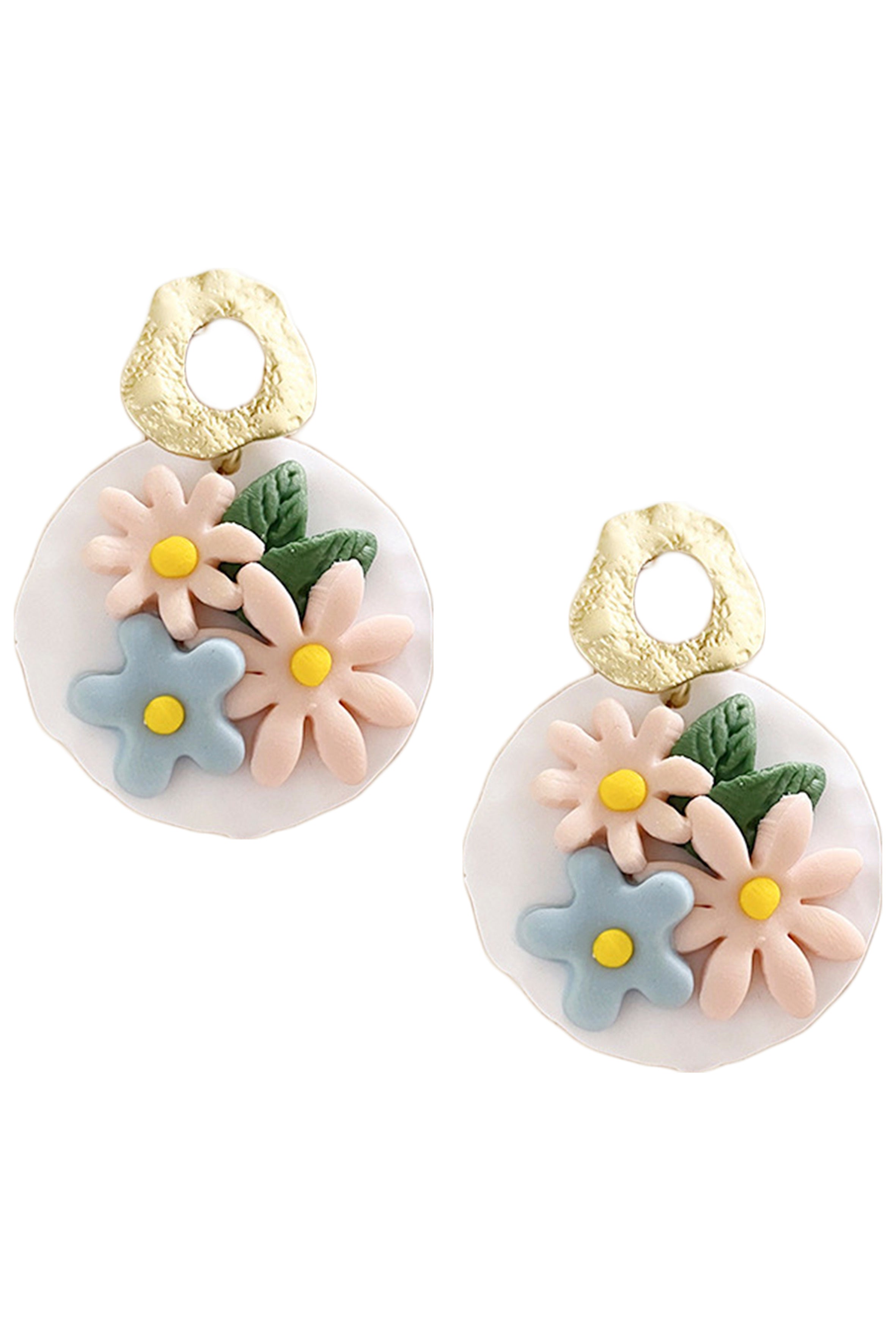 Flower Disc Earrings E6834