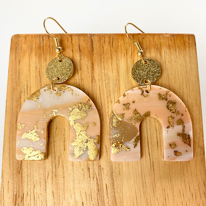 Geometry U Shaped Polymer Clay Earrings E6836 Ole