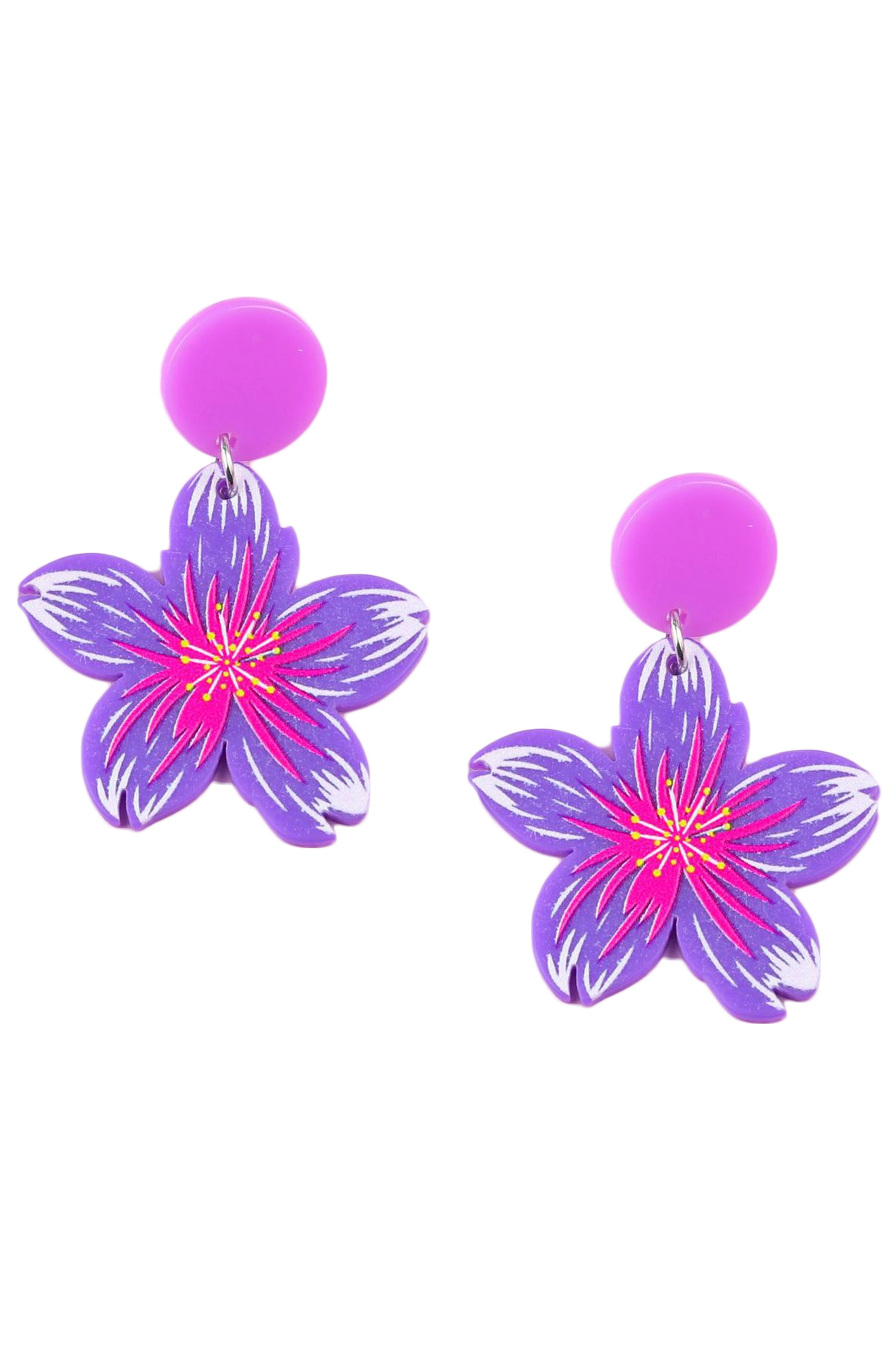 Flower Acrylic Earrings E6884