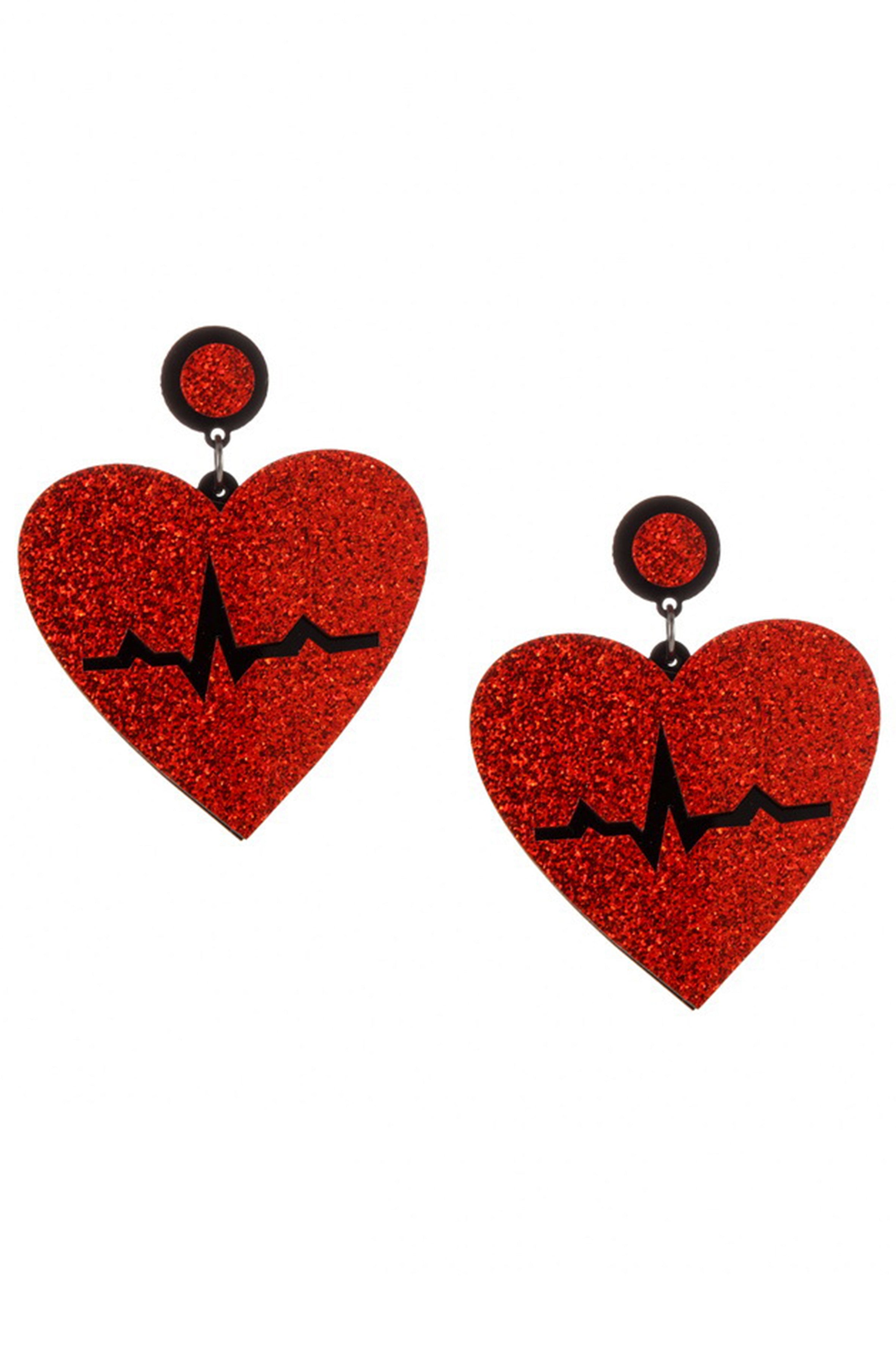 Heartbeat Acrylic Earrings E6889