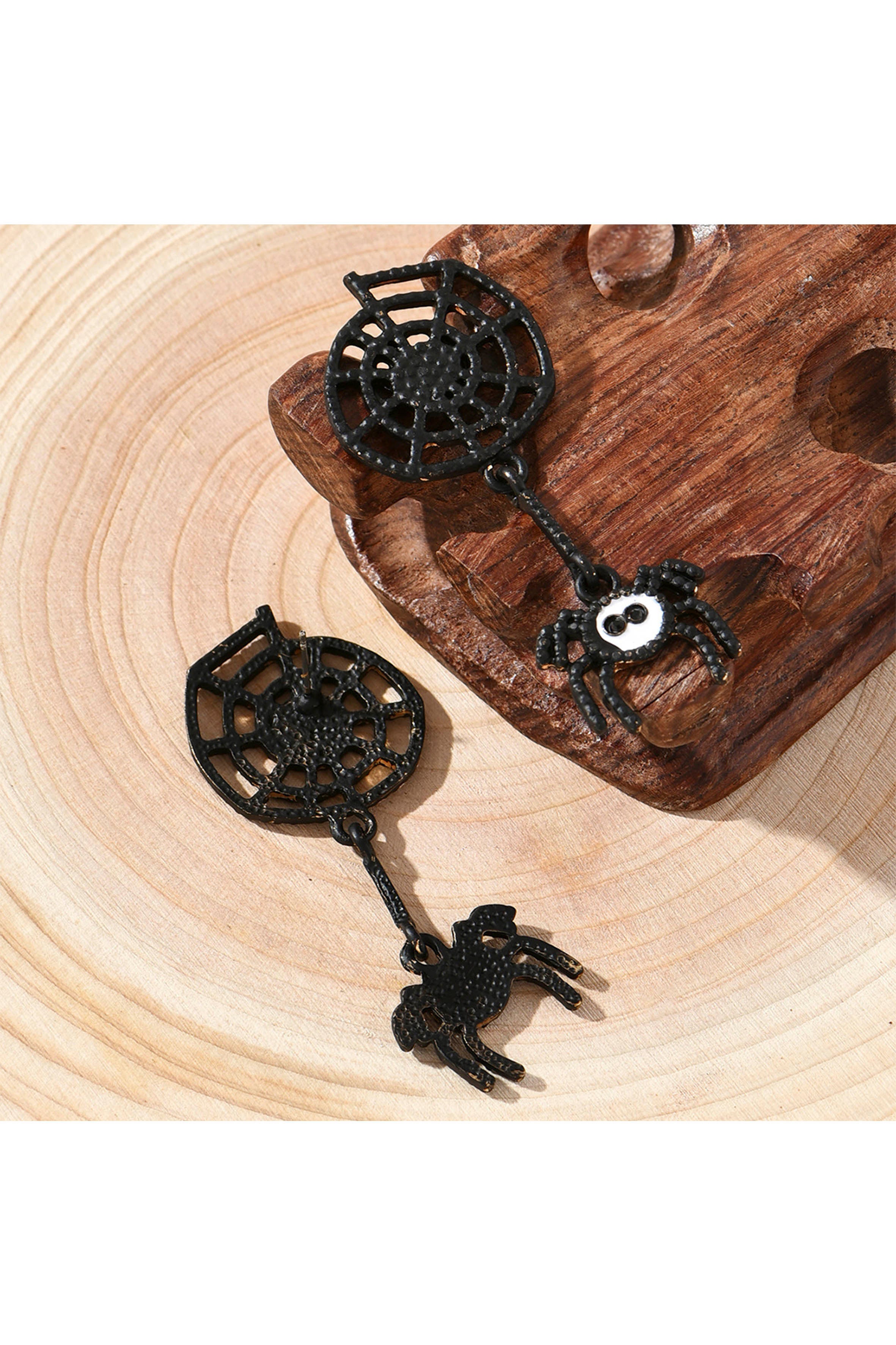 Pendientes de telaraña con diamantes de imitación E6949