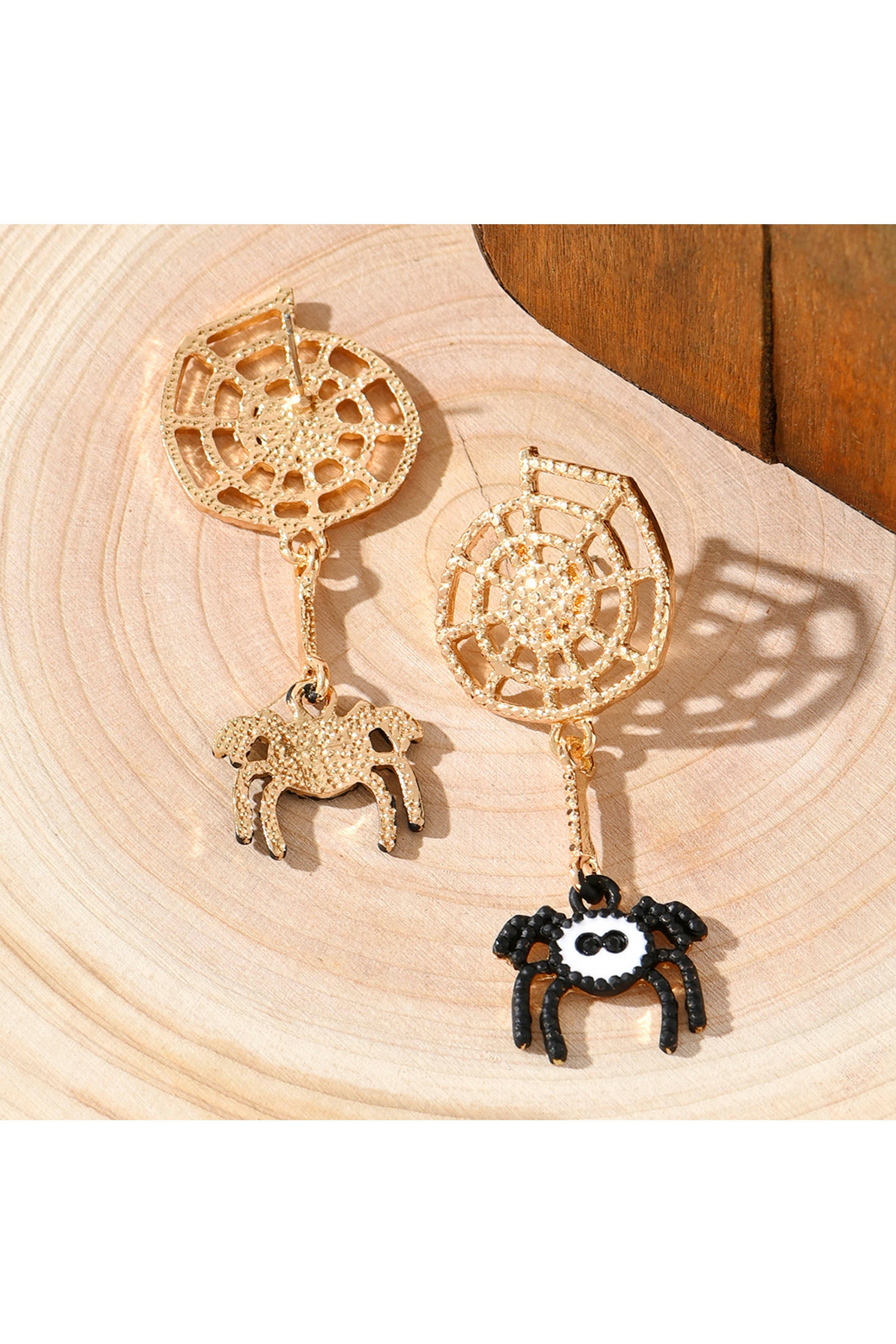 Pendientes de telaraña con diamantes de imitación E6949