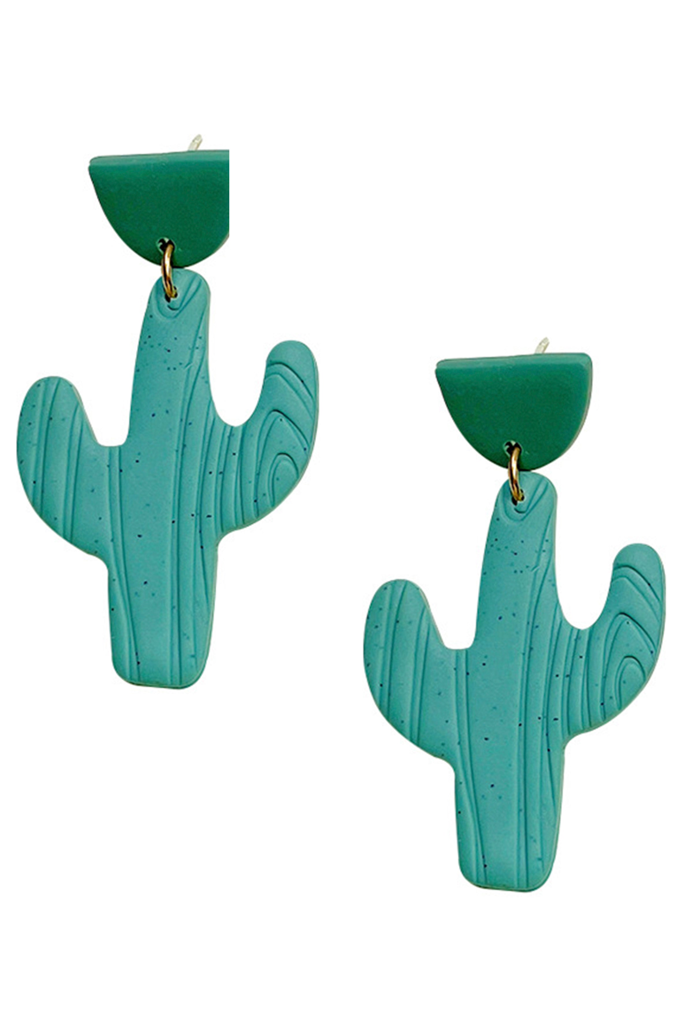 Cactus Polymer Clay Earrings E6973