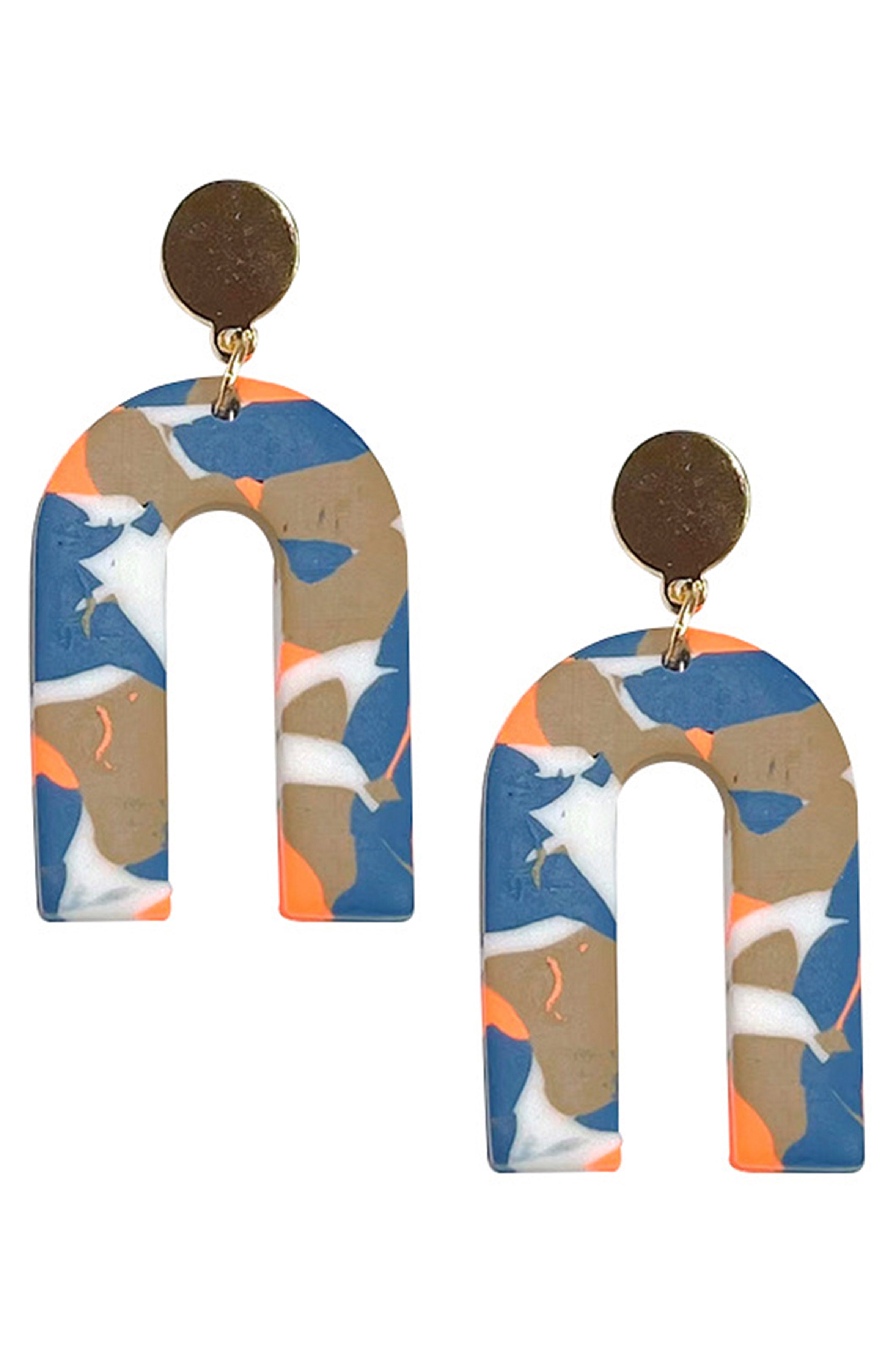 Pendientes de arcilla polimérica en forma de U E6976