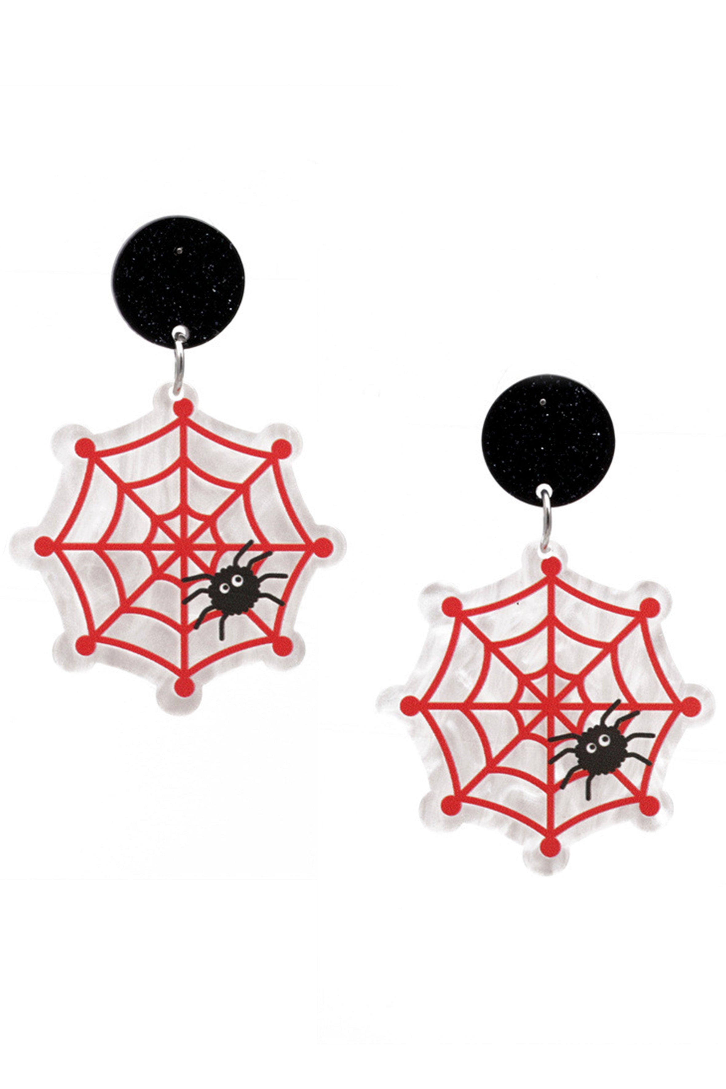 Pendientes acrílicos de telaraña E7000
