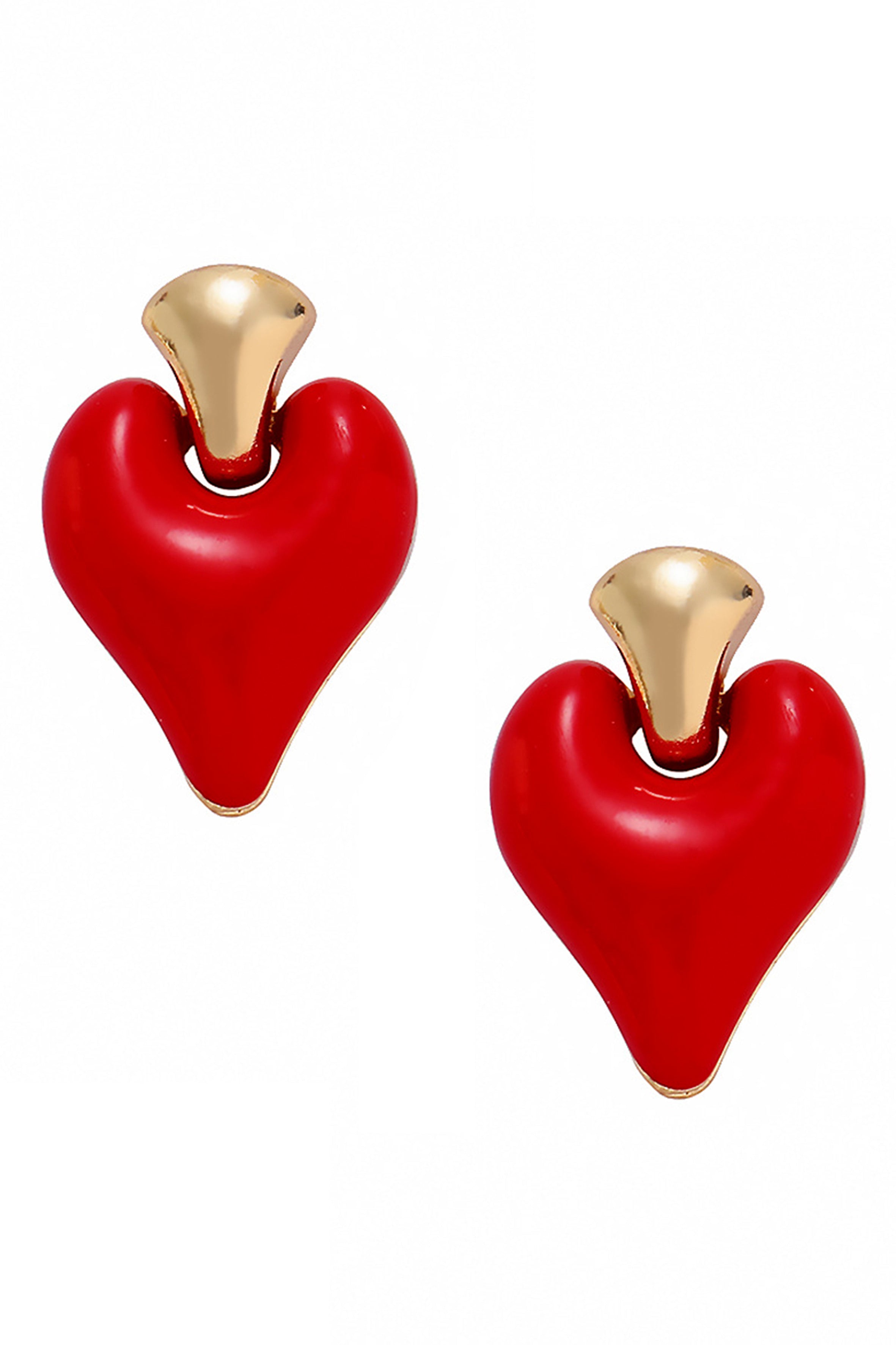 Pendientes de aleación con forma de corazón E7004