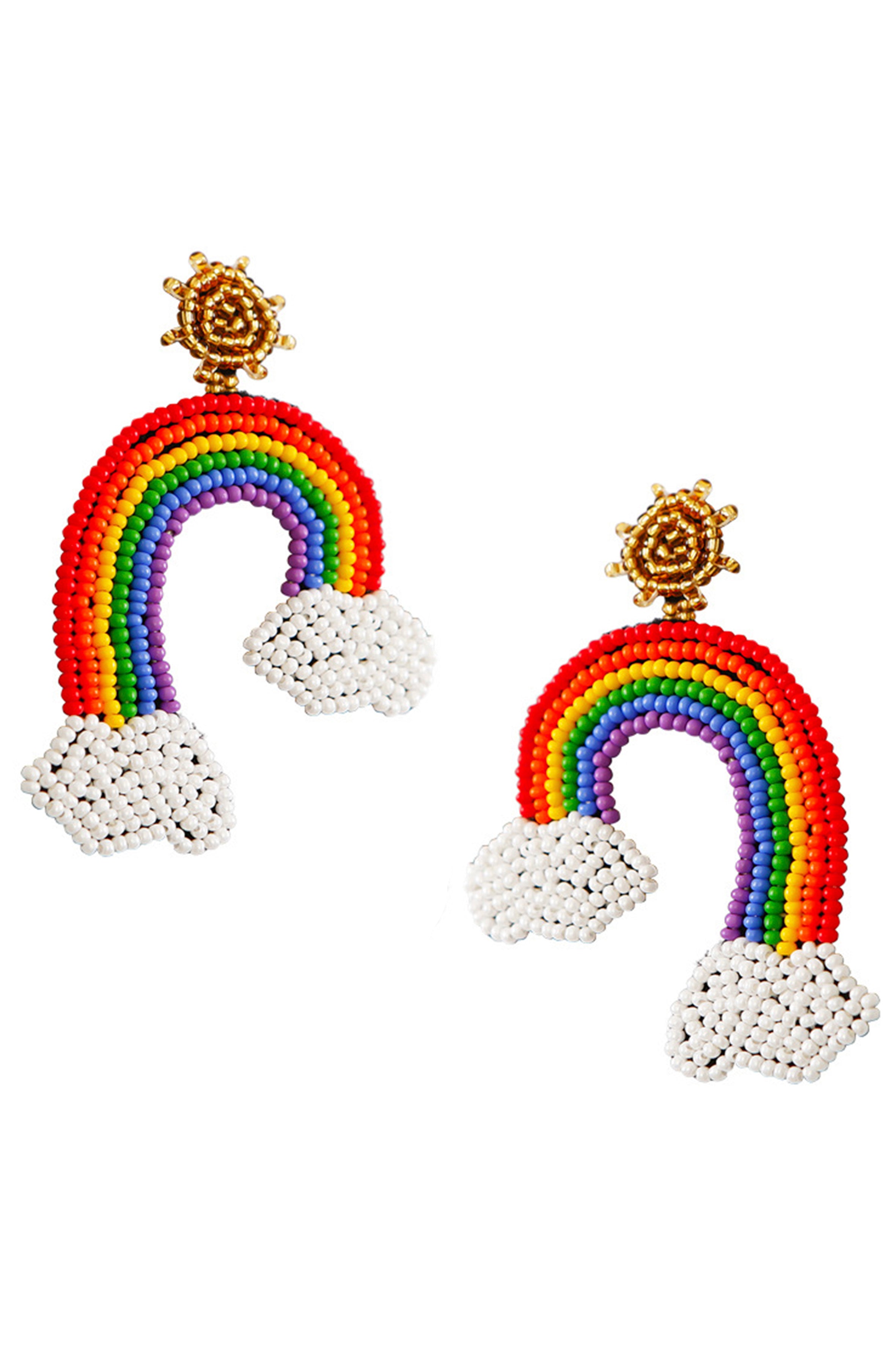 Rainbow Seed Bead Earrings E6862-1