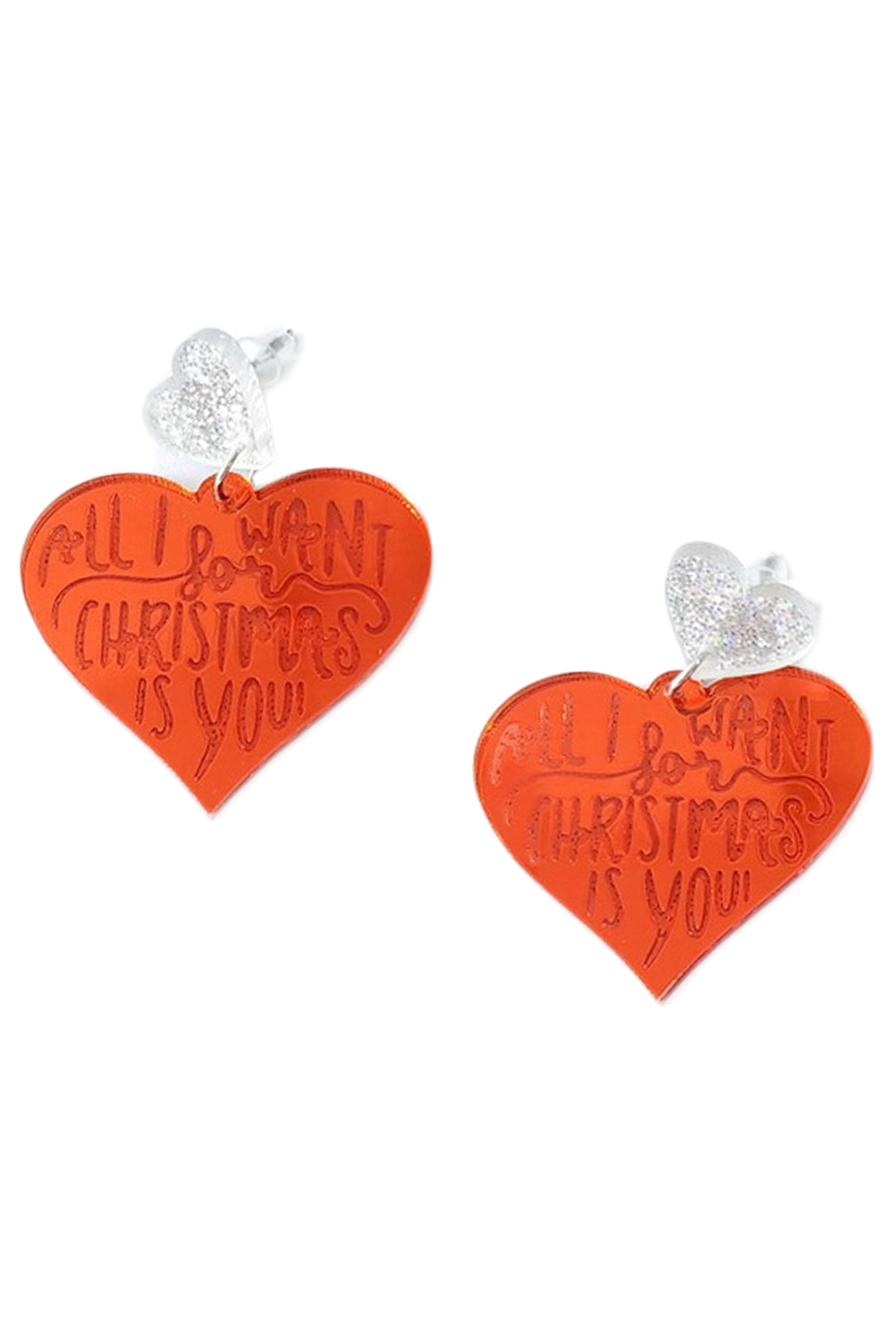 Pendientes acrílicos de corazón E7070