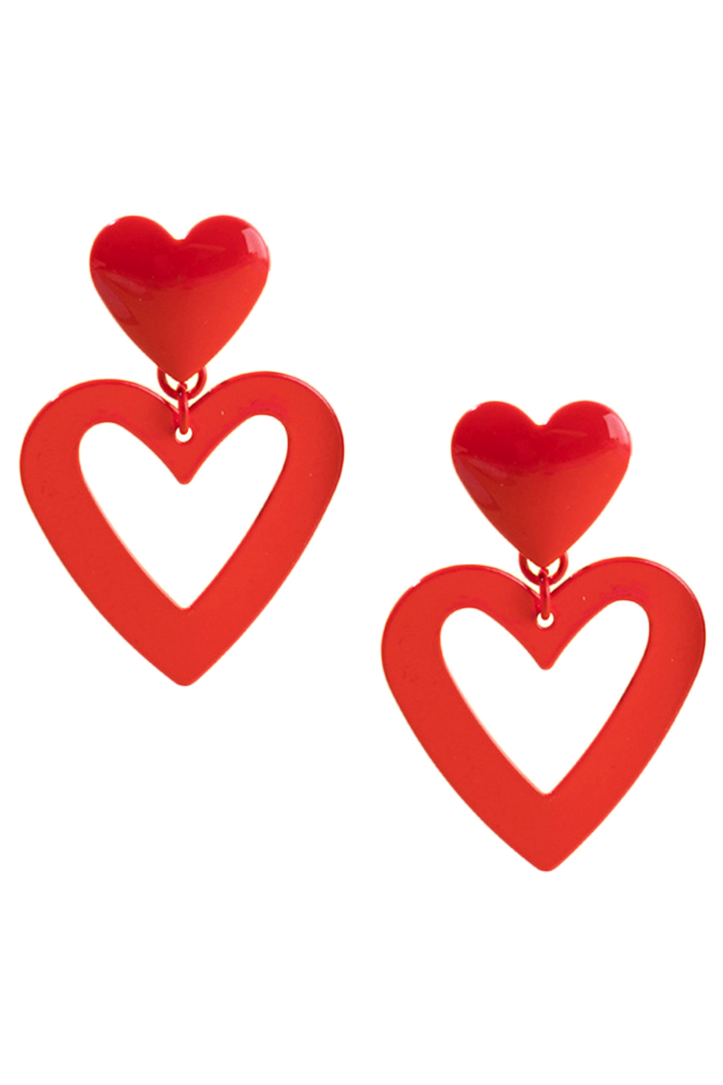 Pendientes de aleación con forma de corazón E7106