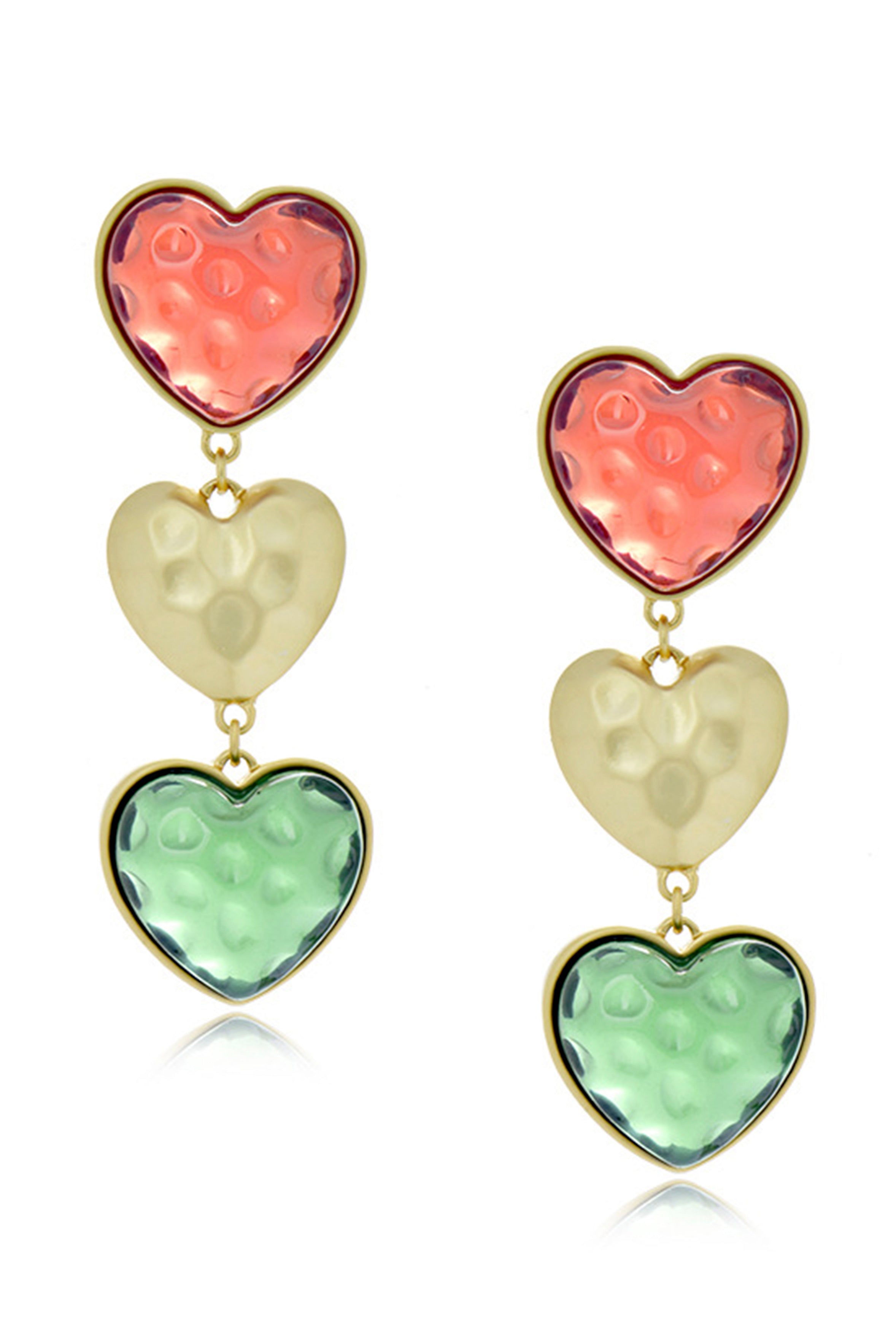 Pendientes de aleación con cadena de corazón E7107