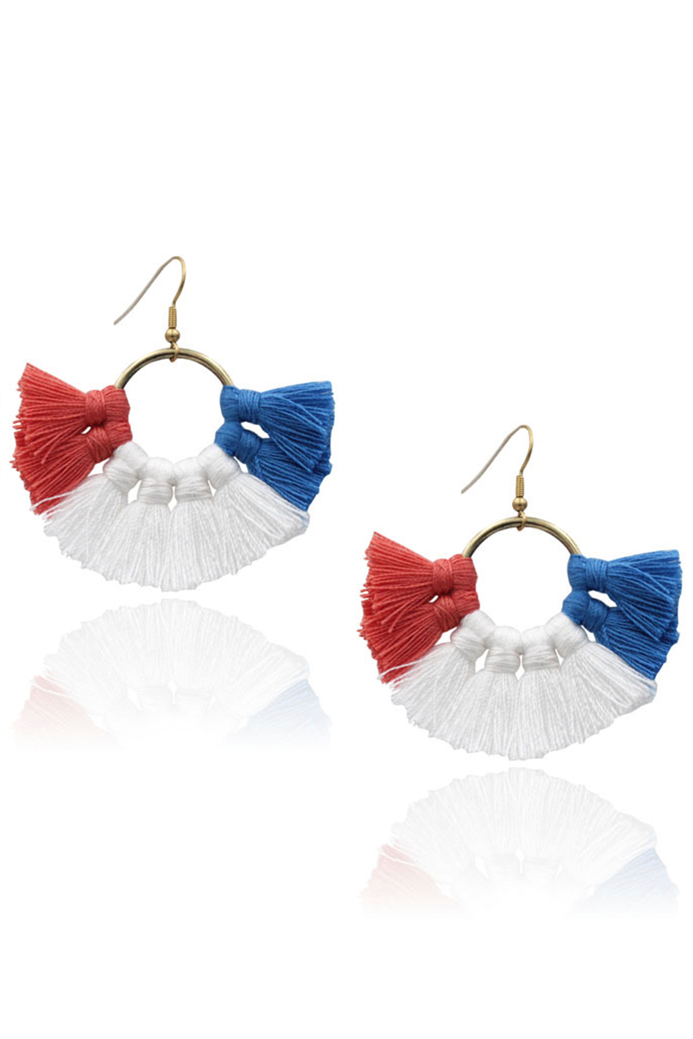 Pendientes con borlas del Día de la Independencia E7141