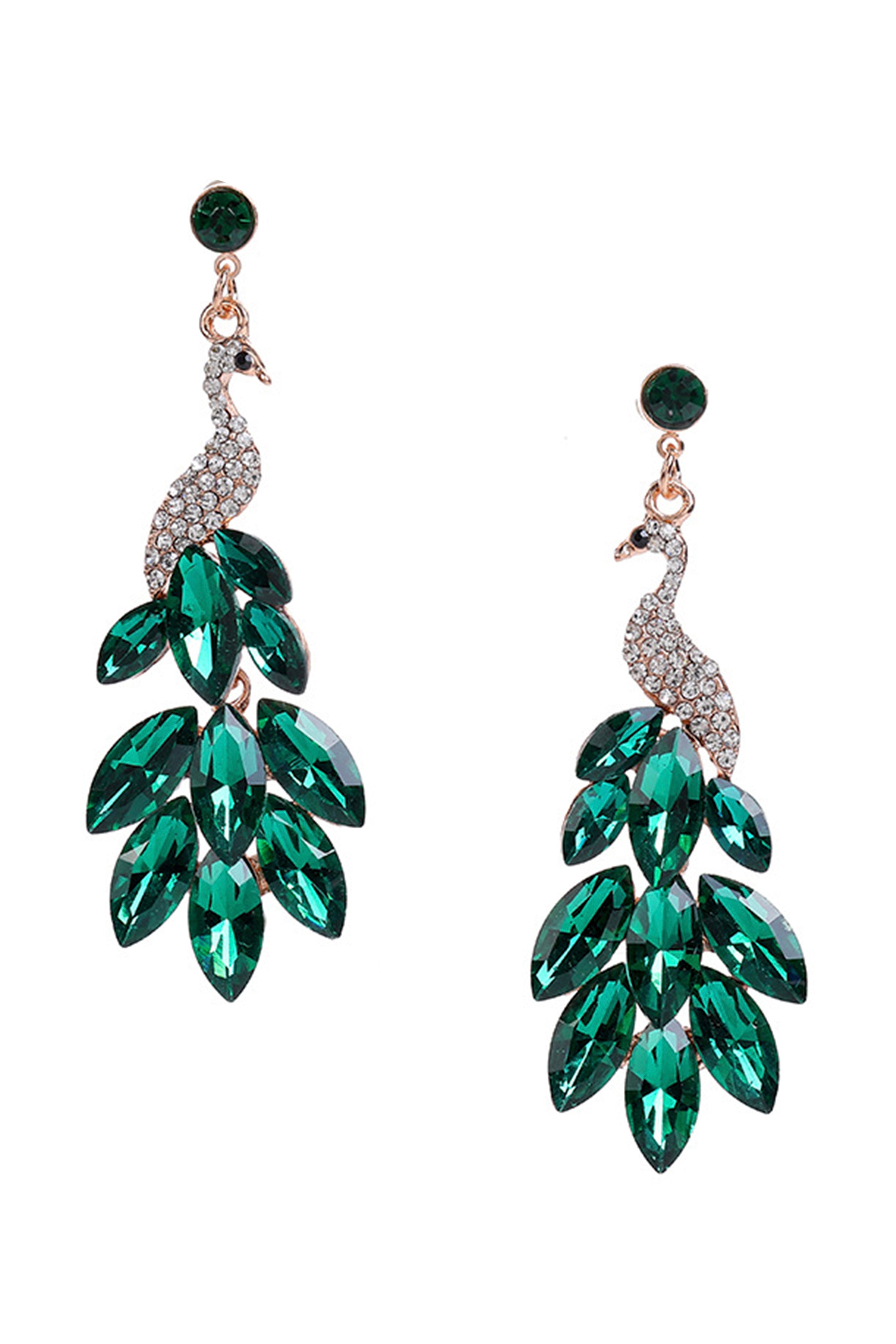 Peacock Rhinestone Earrings E7165