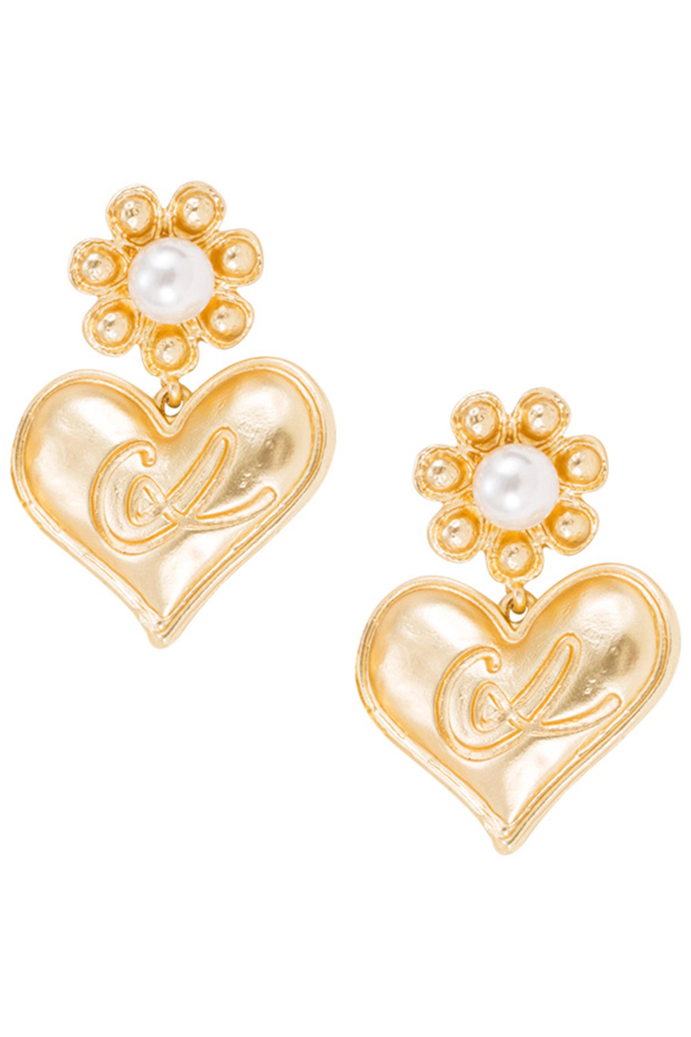 Pendientes de aleación con forma de corazón E7187