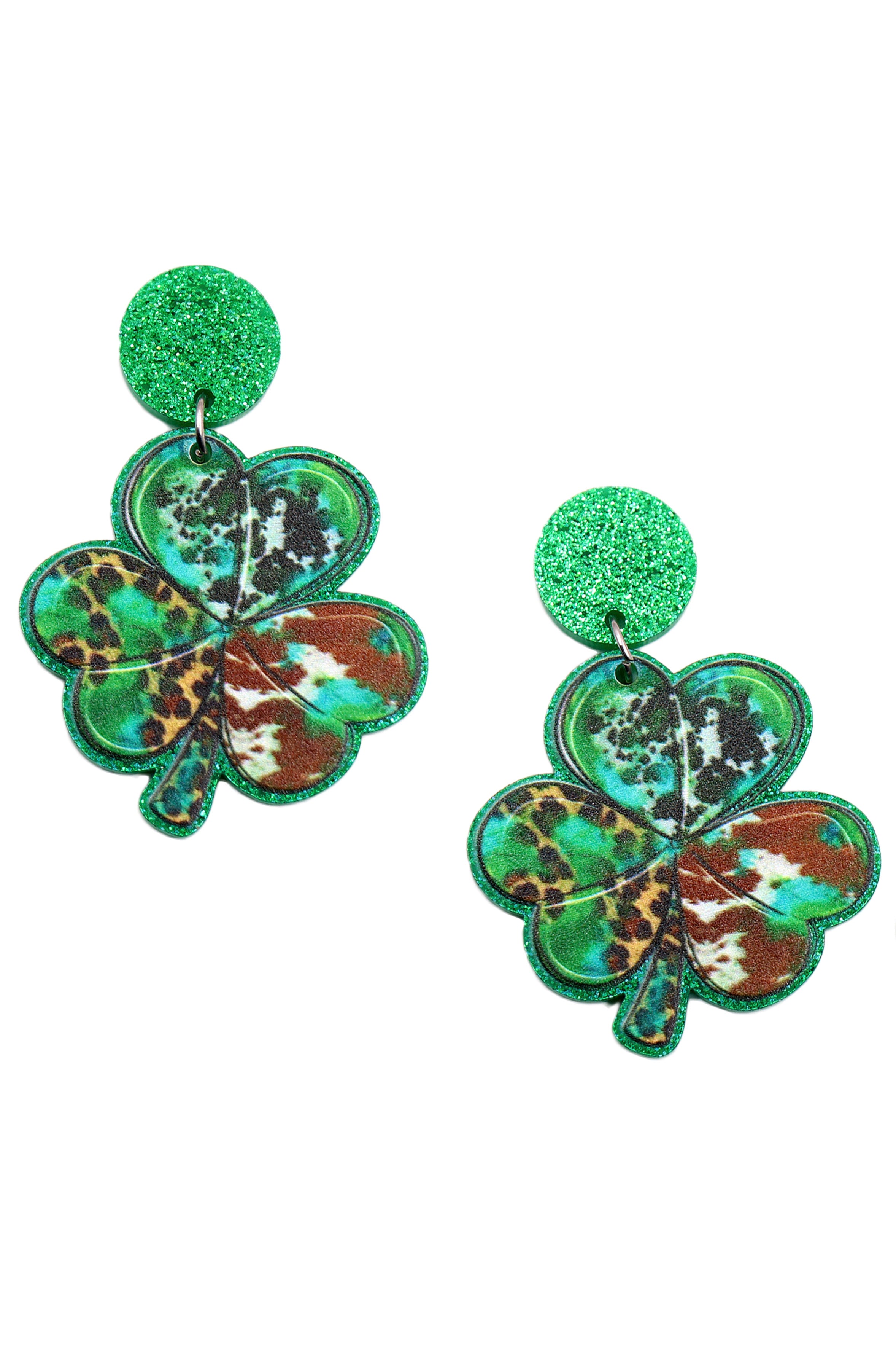 Pendientes acrílicos de trébol E7201