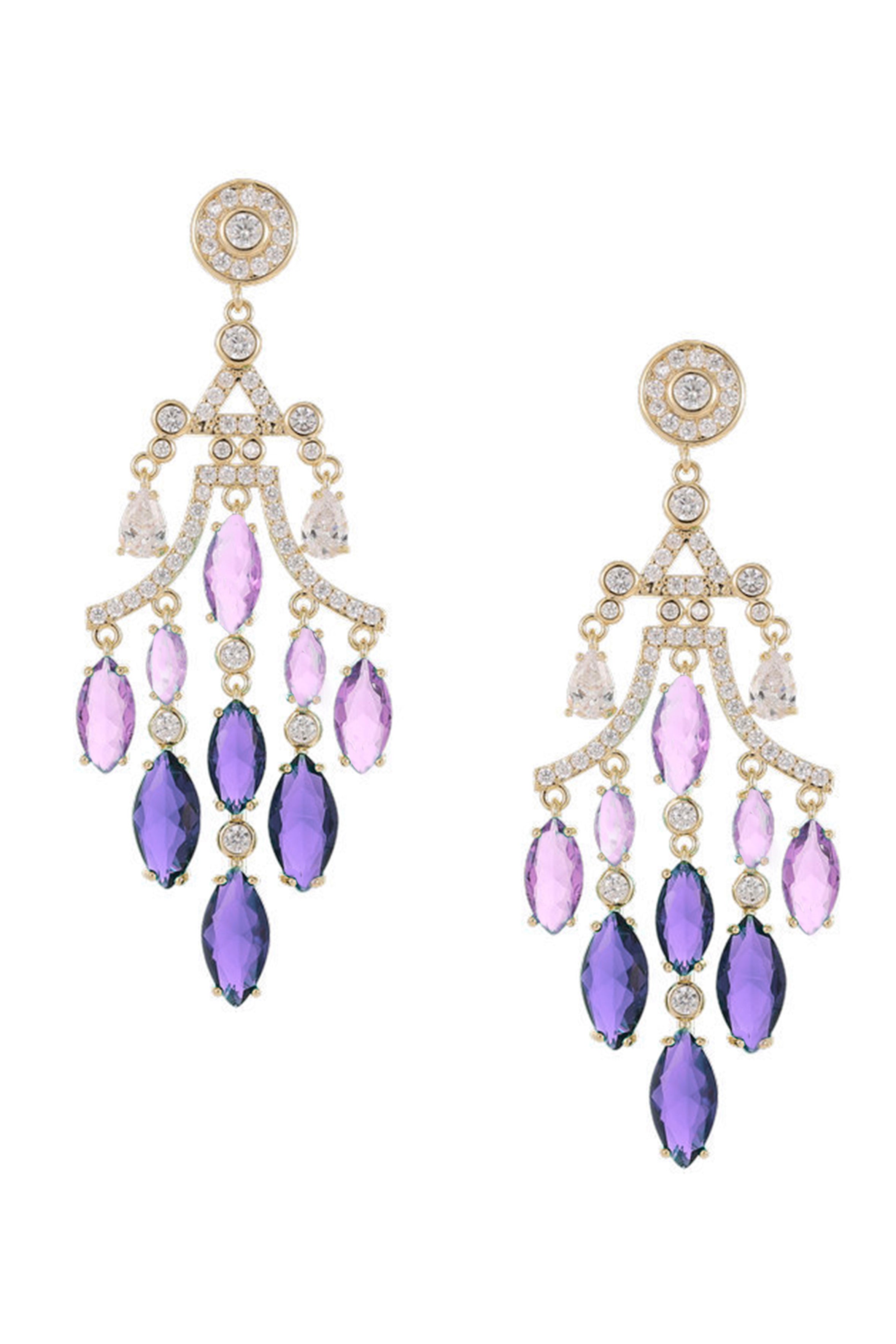 Pendientes de circonitas cúbicas con borlas E7207