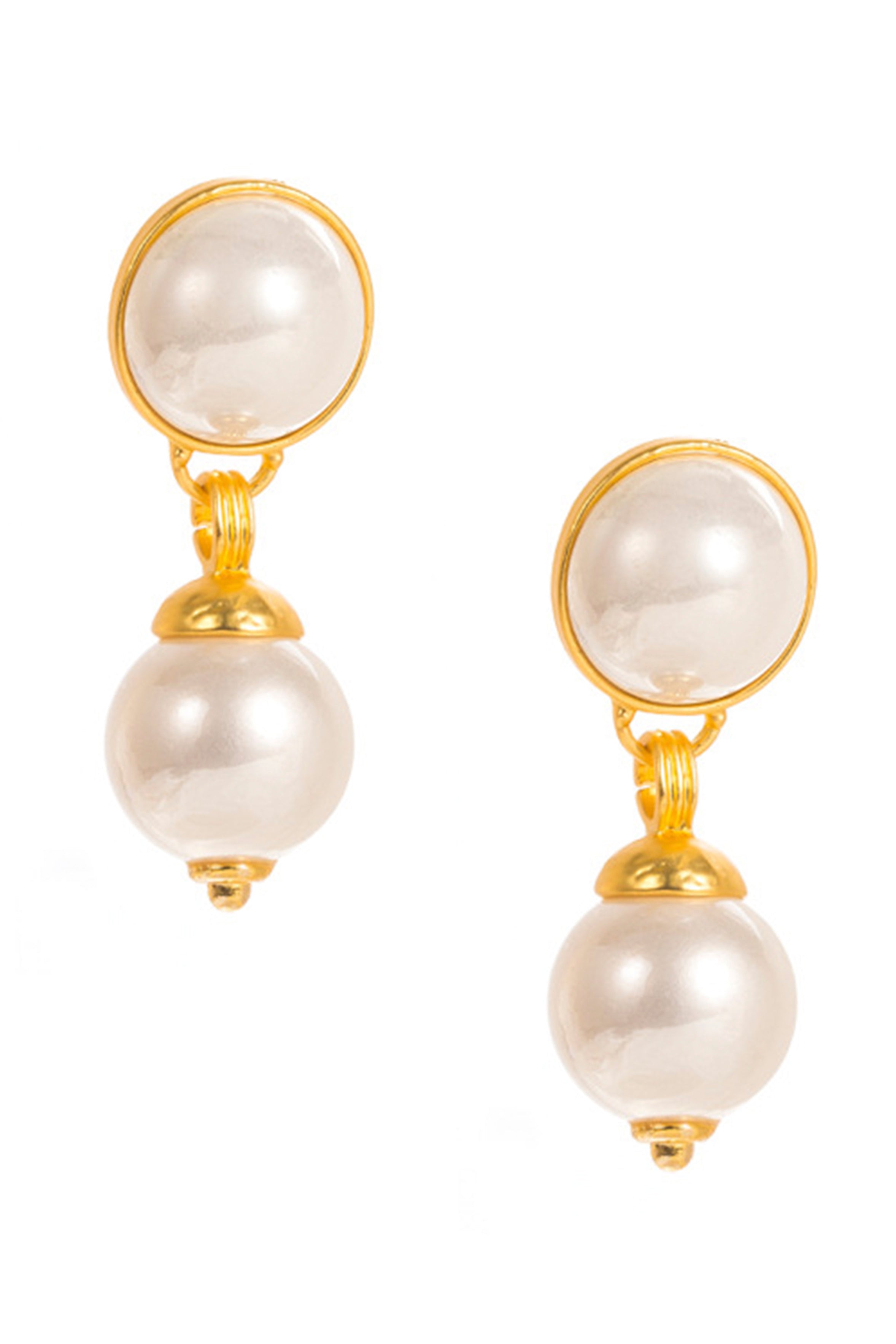 Pendientes de acero inoxidable con perlas E7214