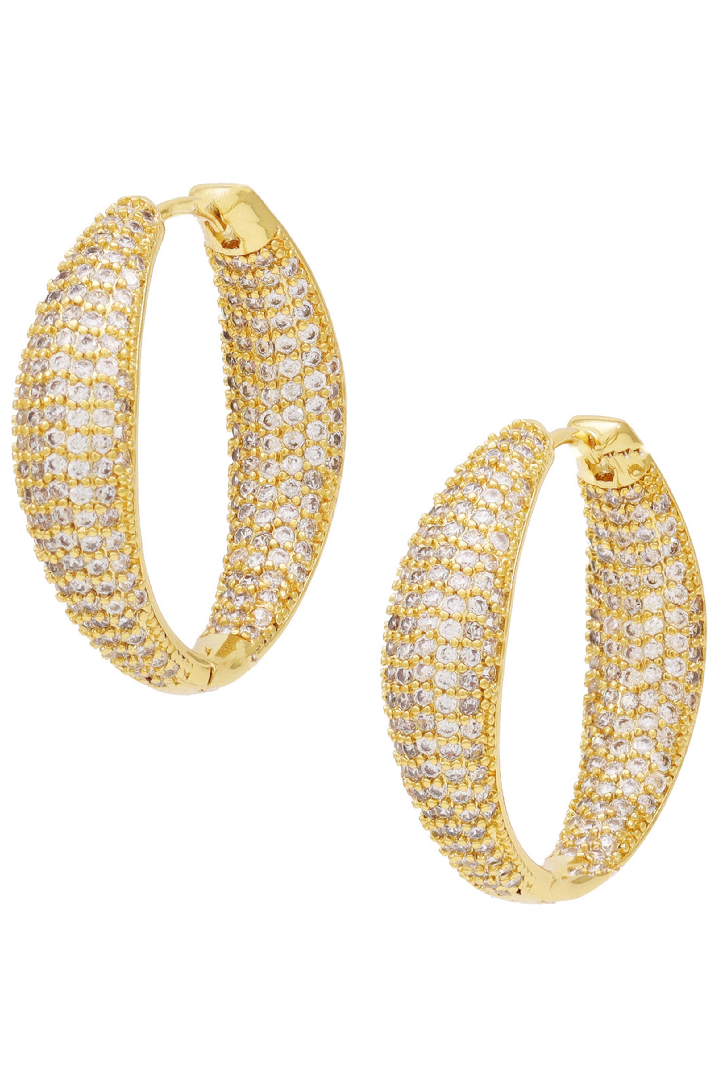 Cubic Zirconia Hoop Earrings E7228