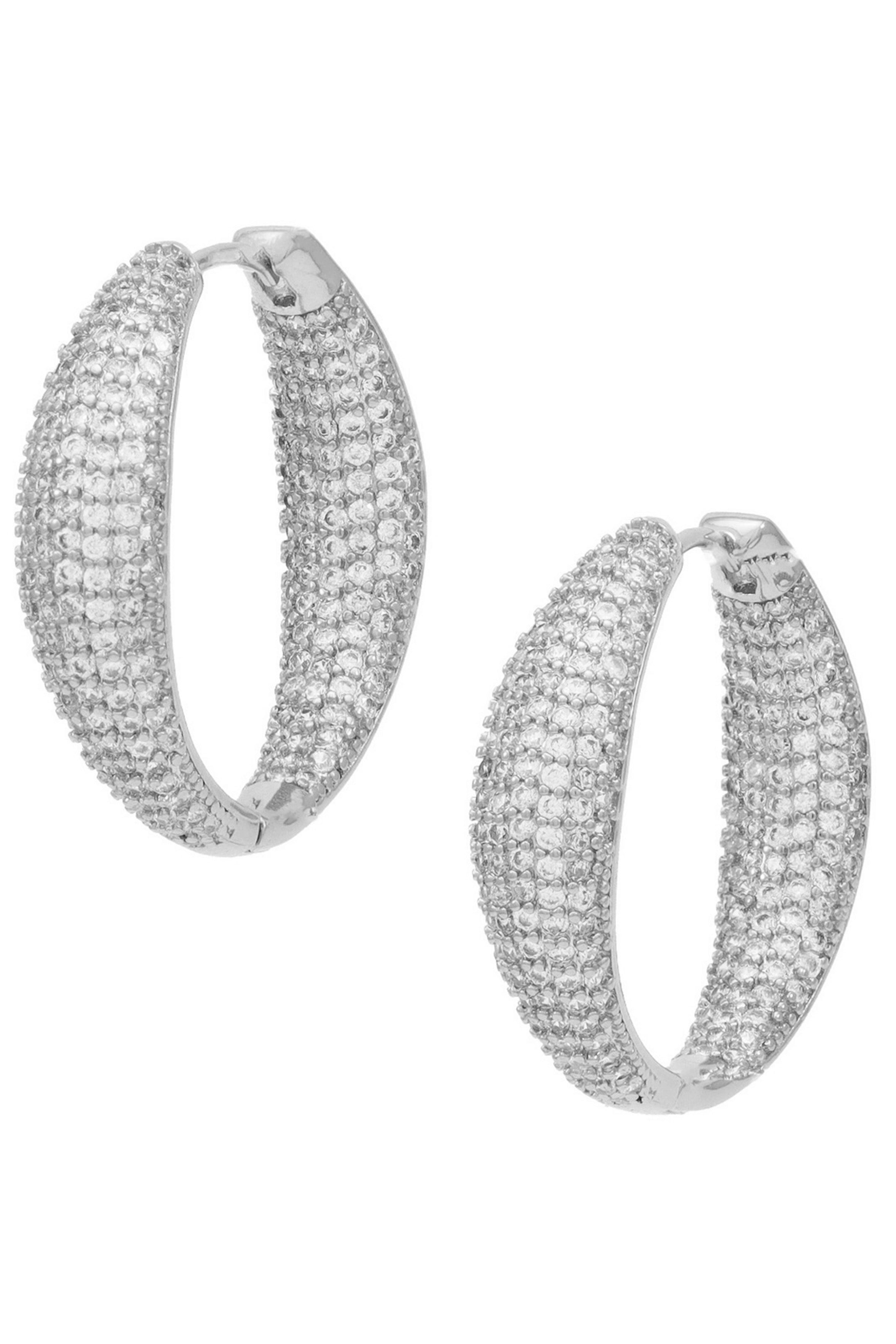 Cubic Zirconia Hoop Earrings E7228