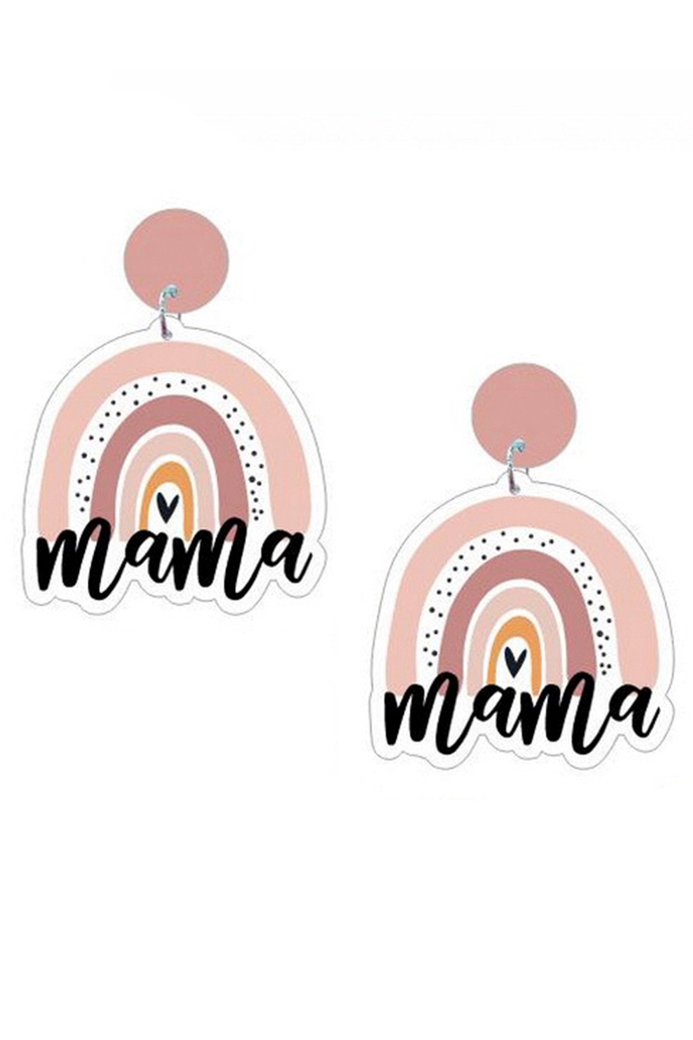 MAMA Rainbow Acrylic Earrings E7239