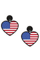 American Flag Heart Acrylic Earrings E7246
