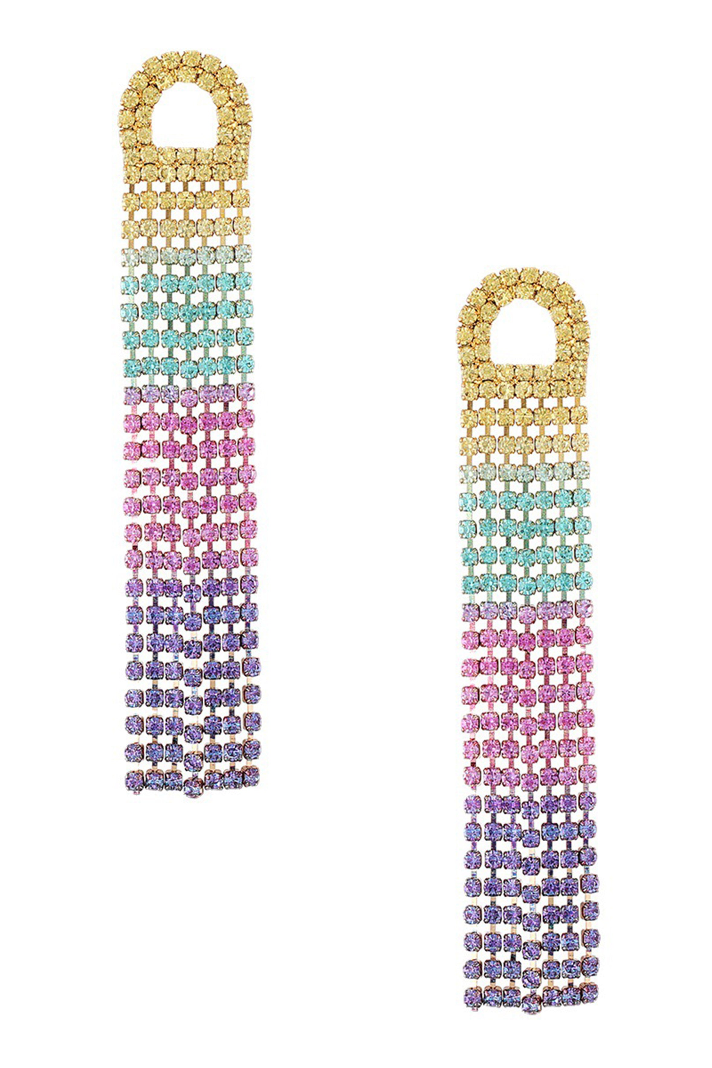 Pendientes con borlas de diamantes de imitación E7309