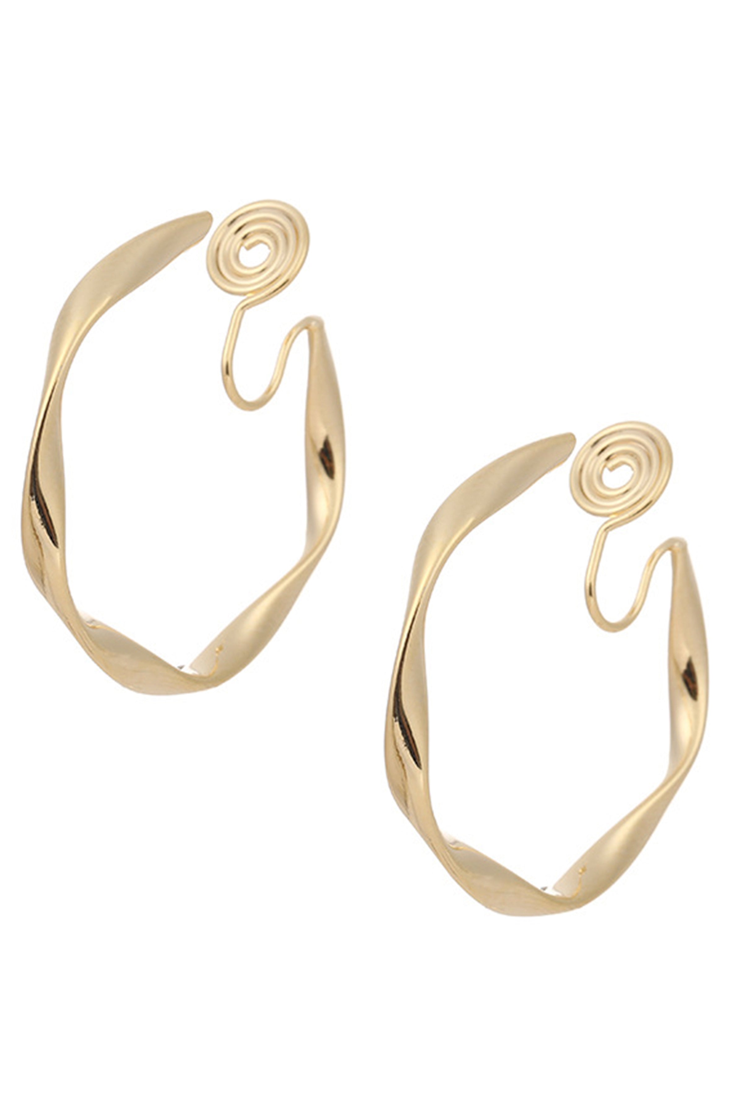 Pendientes de aro de aleación torcida con clip E7368