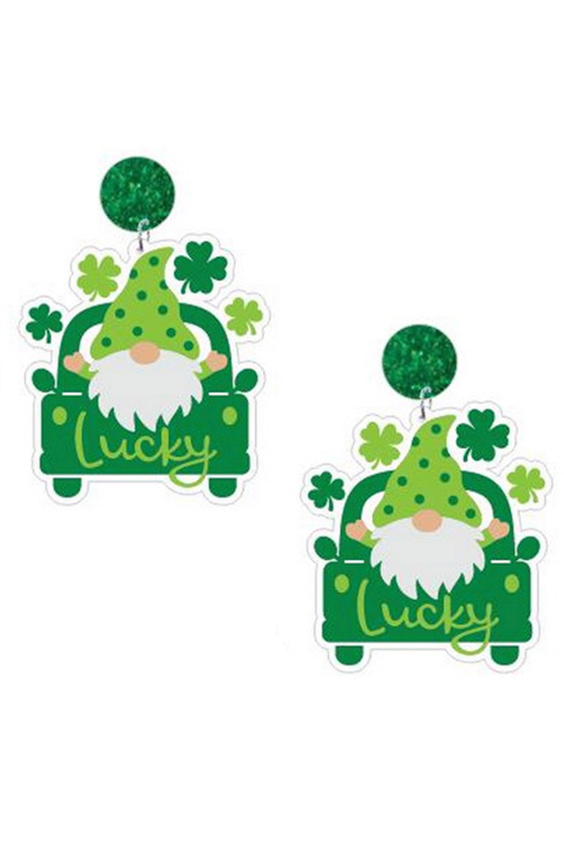 Pendientes acrílicos con forma de camión Green Man E7375
