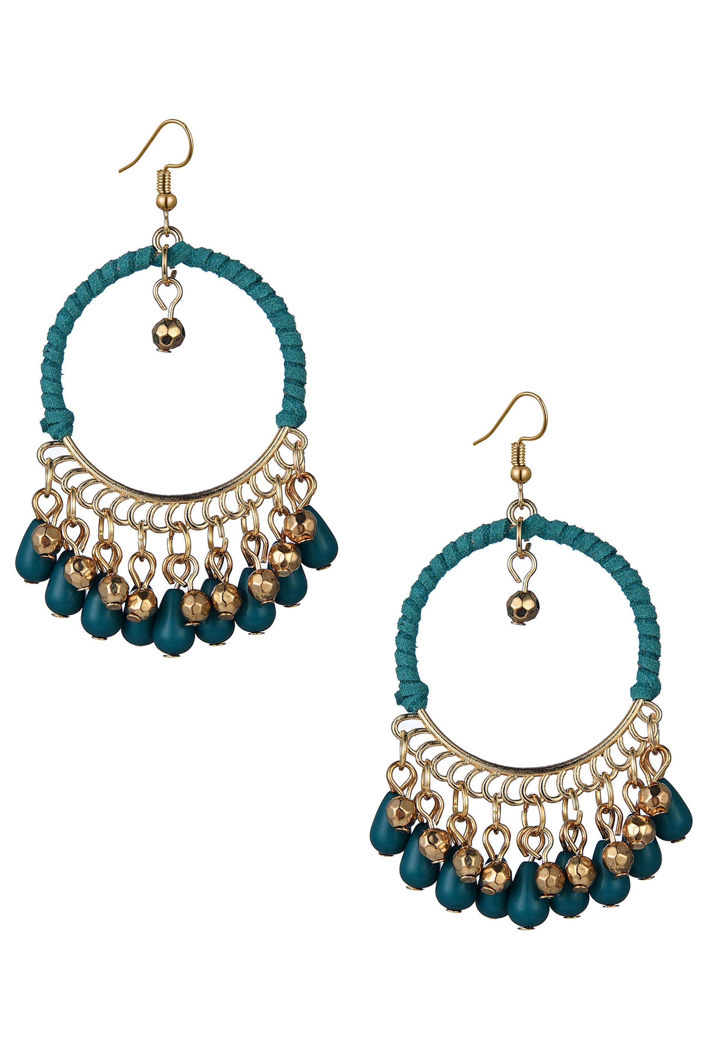 Circle Tassel Bead Earrings E7397