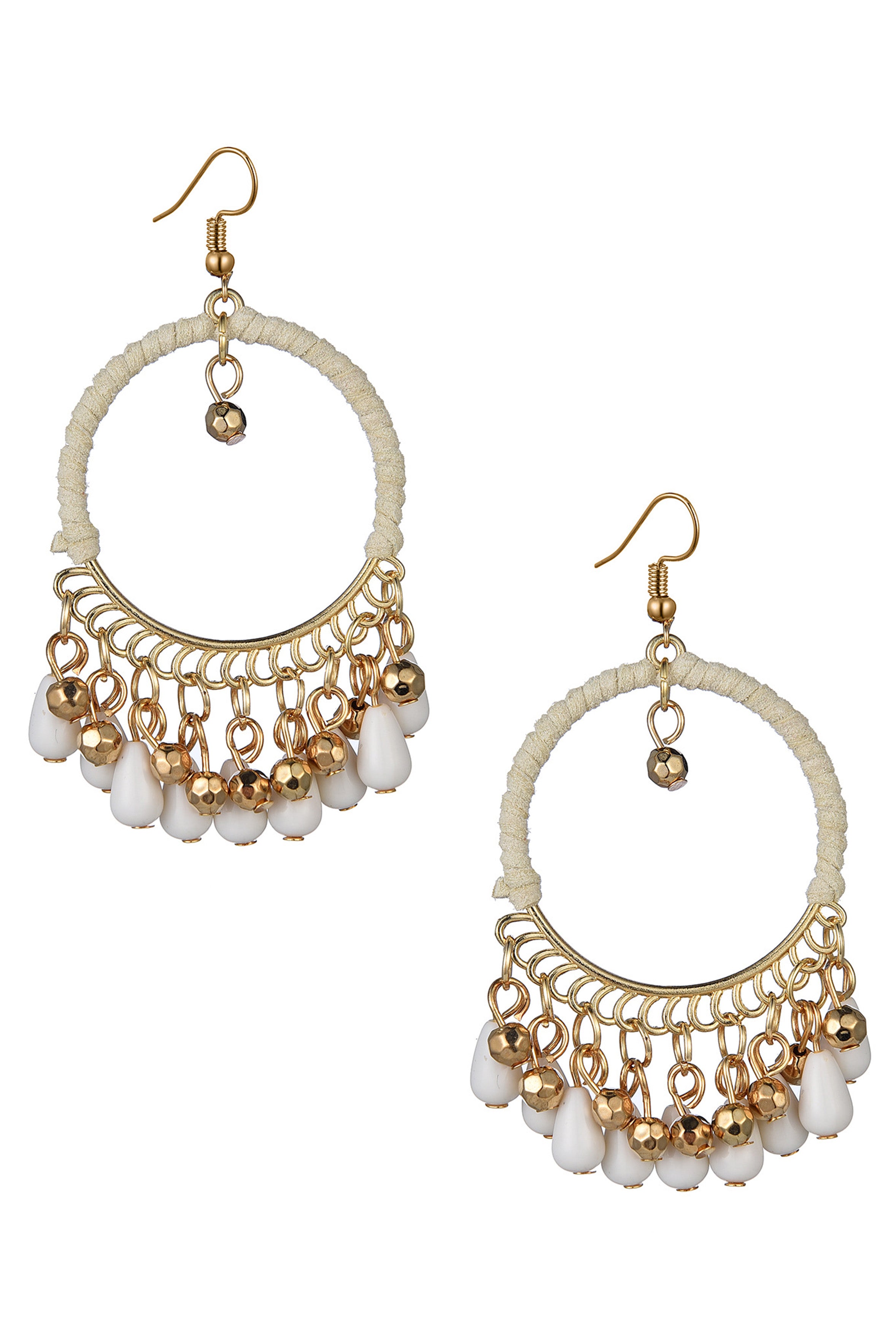 Circle Tassel Bead Earrings E7397