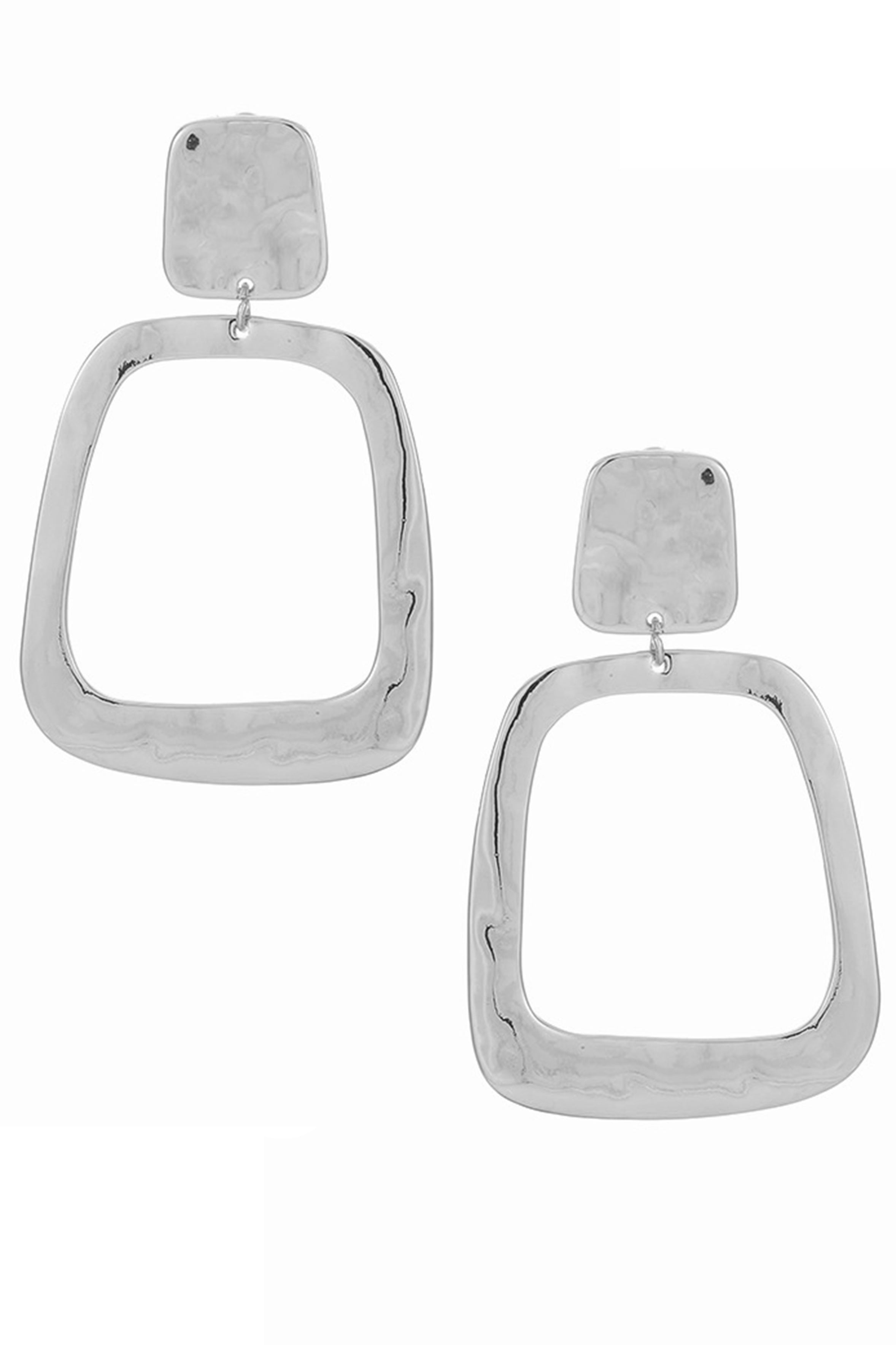 Pendientes de clip de aleación cuadrada E7439