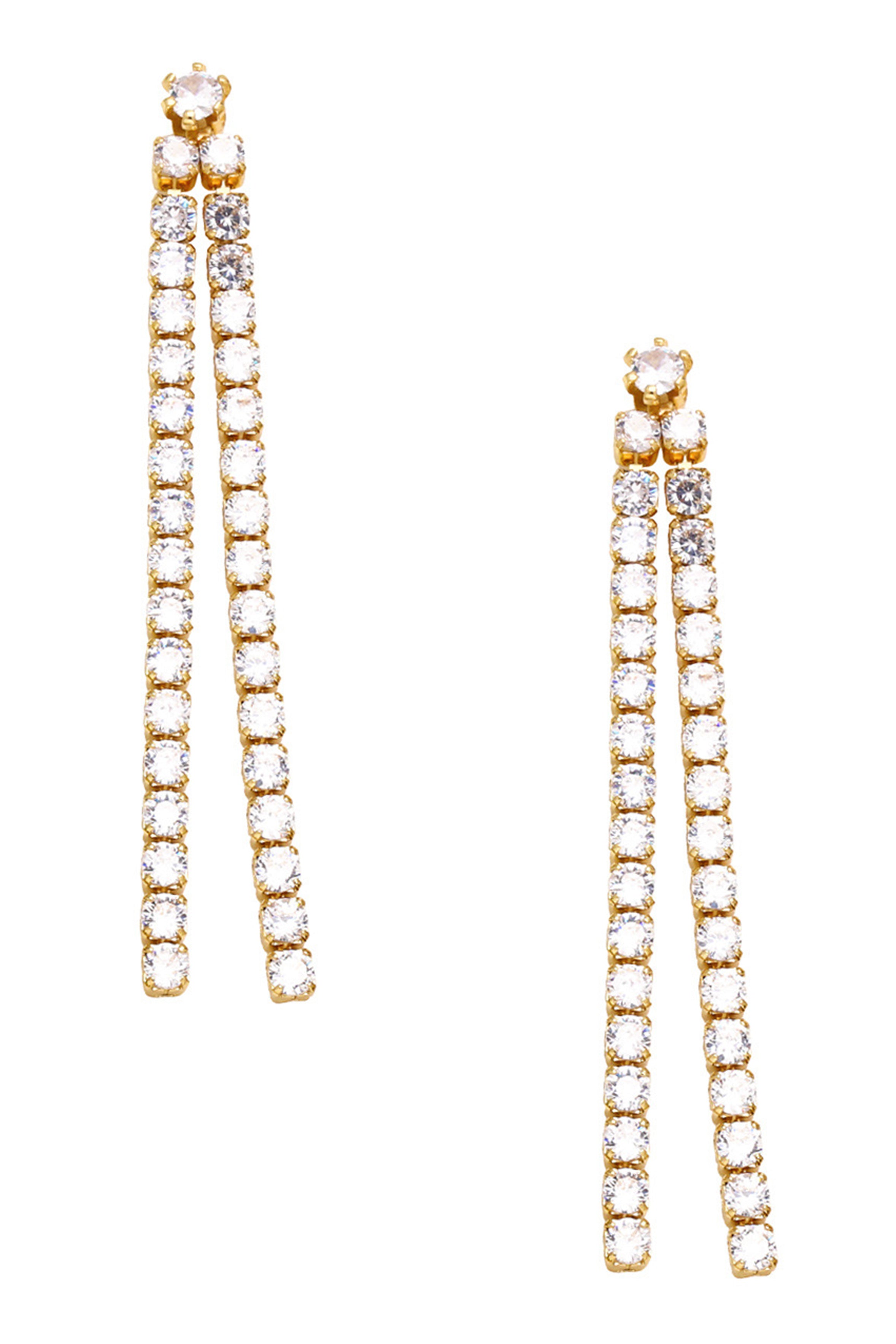 Pendientes de circonitas cúbicas con borlas E7453