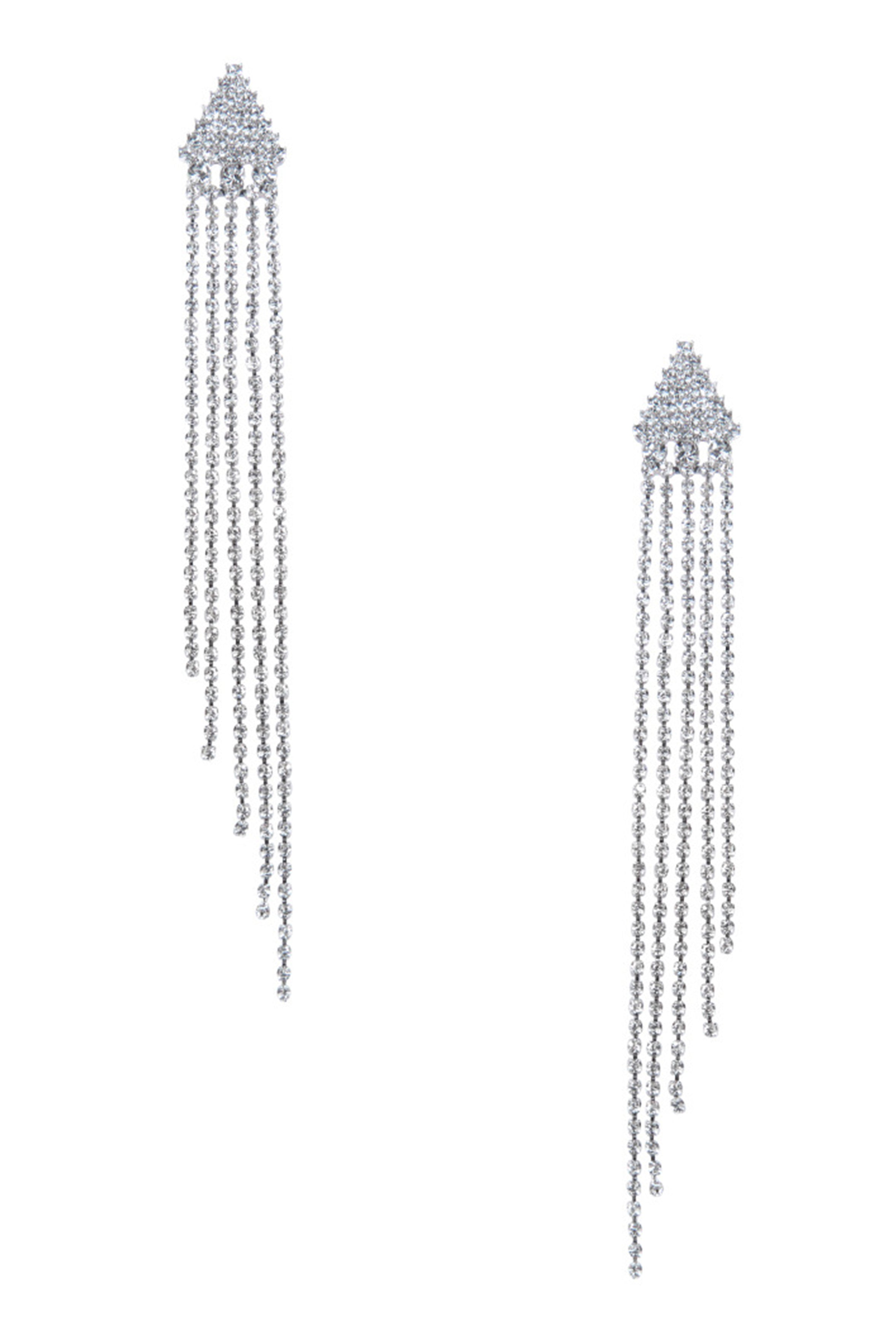 Pendientes largos con borlas y diamantes de imitación E7485