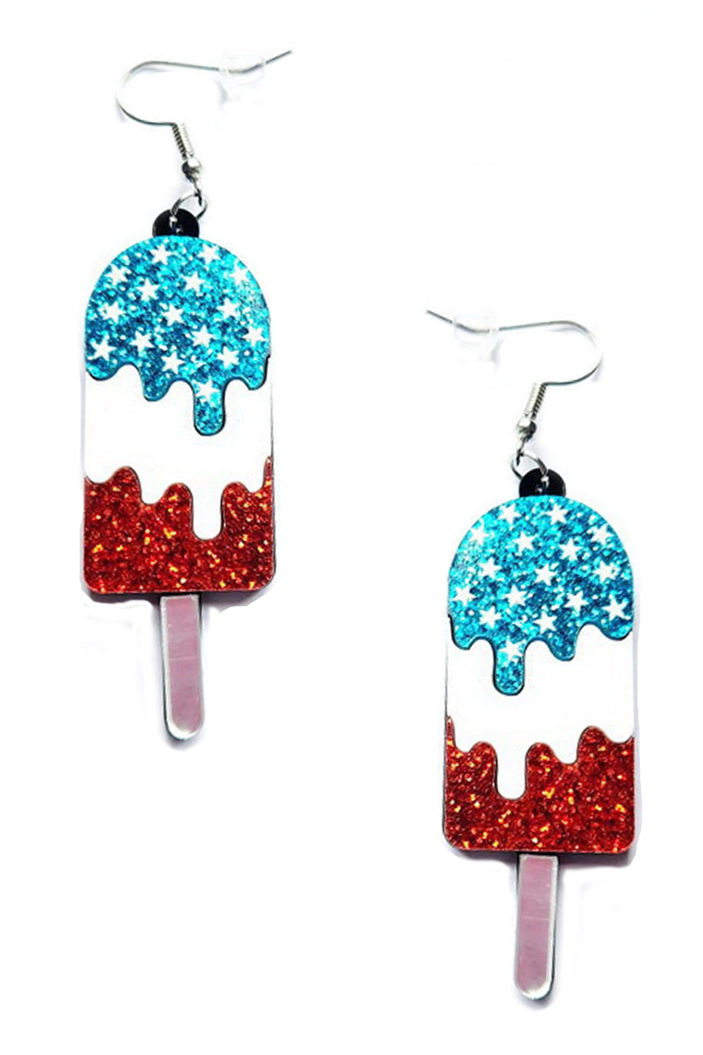 Pendientes acrílicos con forma de helado del Día de la Independencia E7496