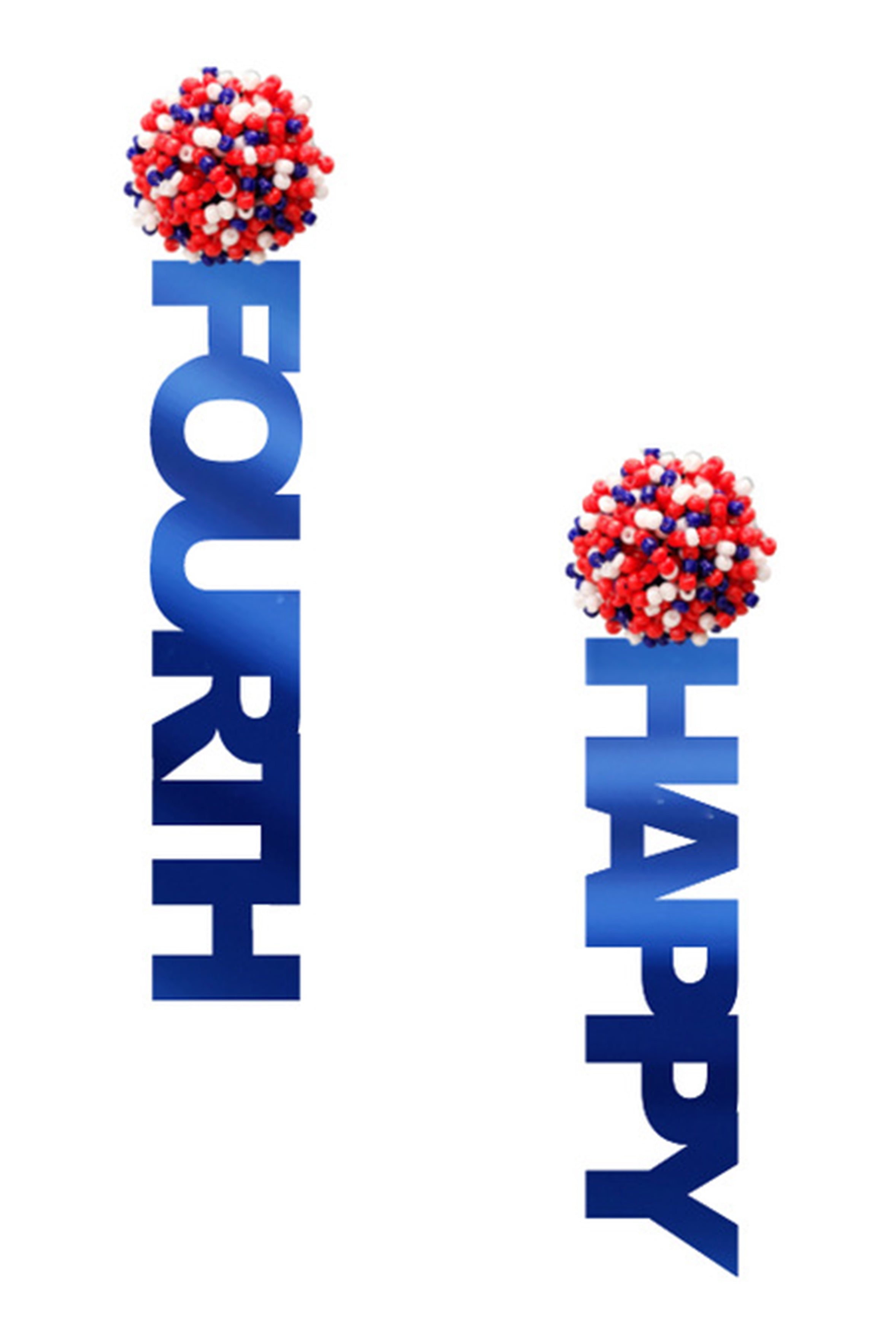 Pendientes de cuentas acrílicas con el lema FELIZ CUARTO E7502