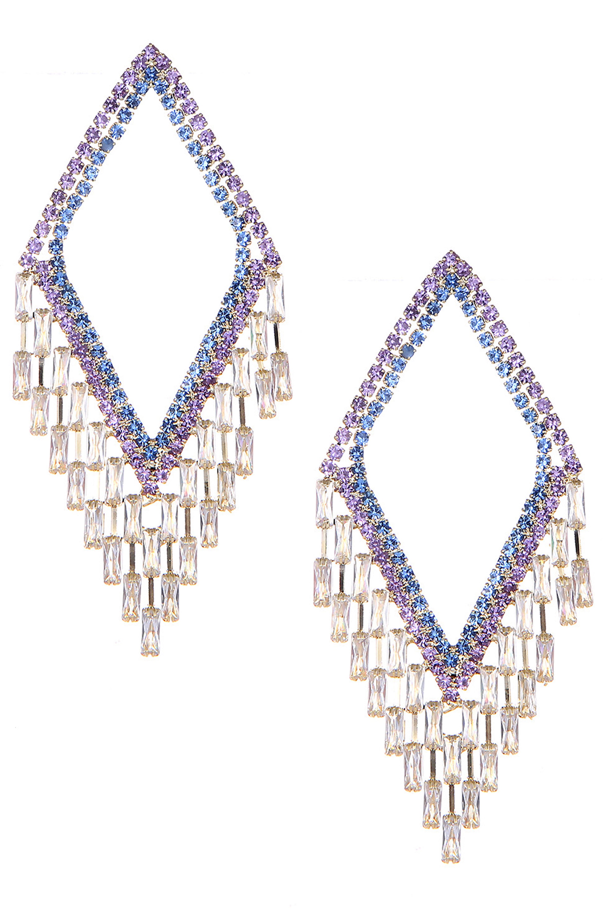 Pendientes de circonita cúbica con diamantes E7608