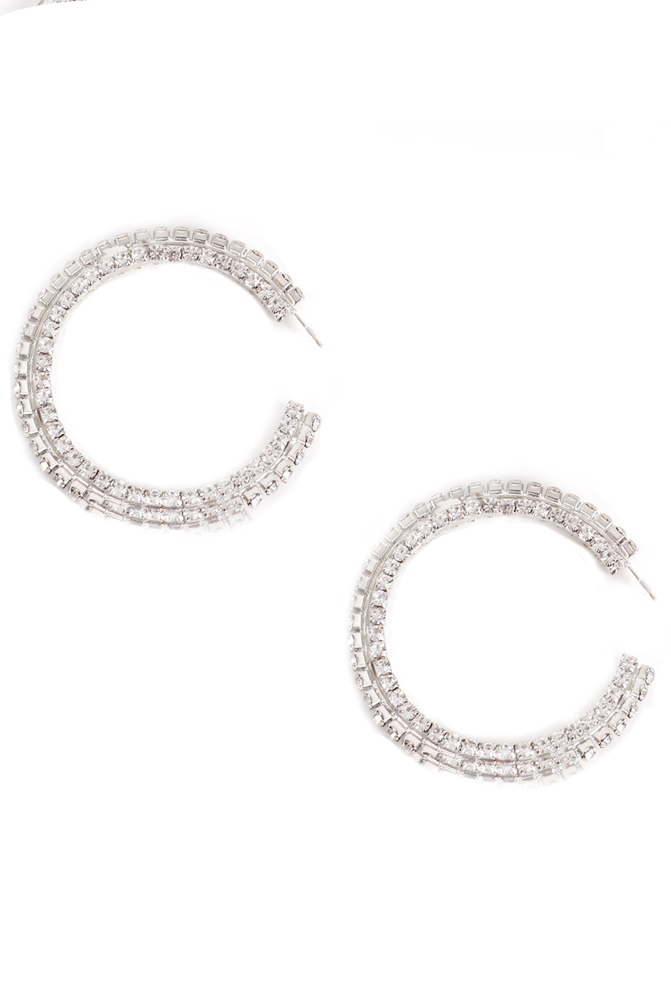 Pendientes de aro con diamantes de imitación E7613