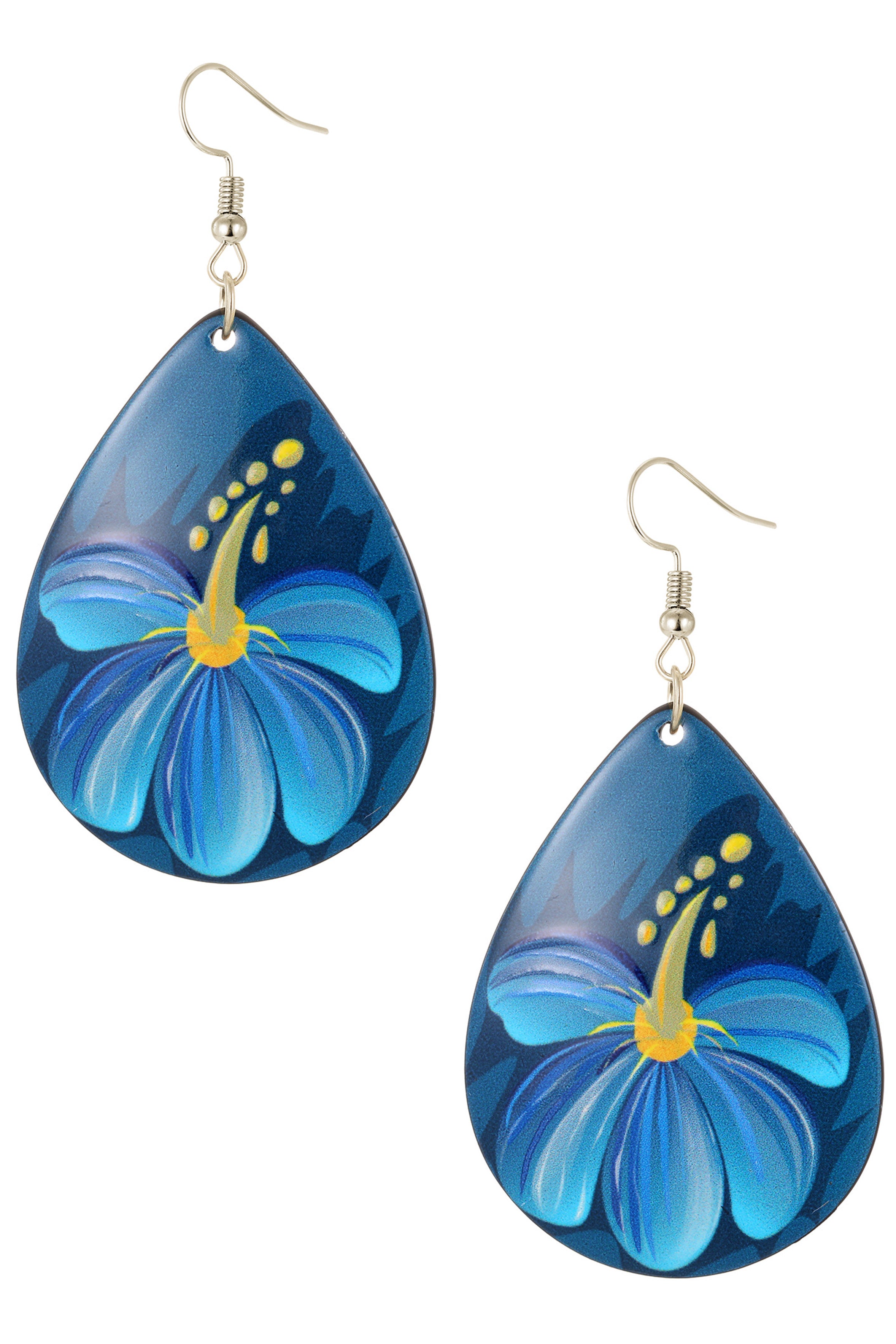 Floral Teardrop Acrylic Earrings E7640