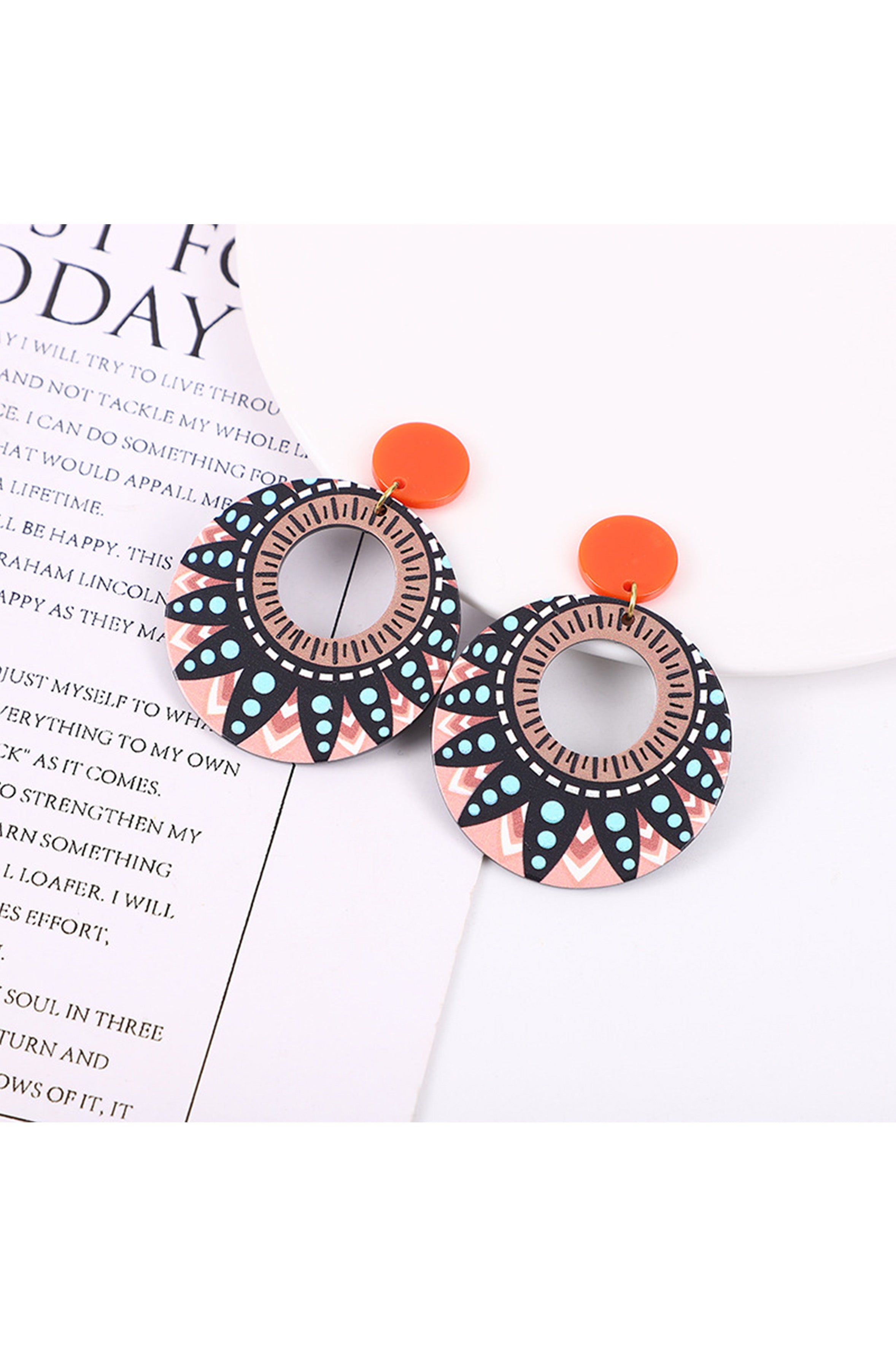 Pendientes acrílicos circulares E7642