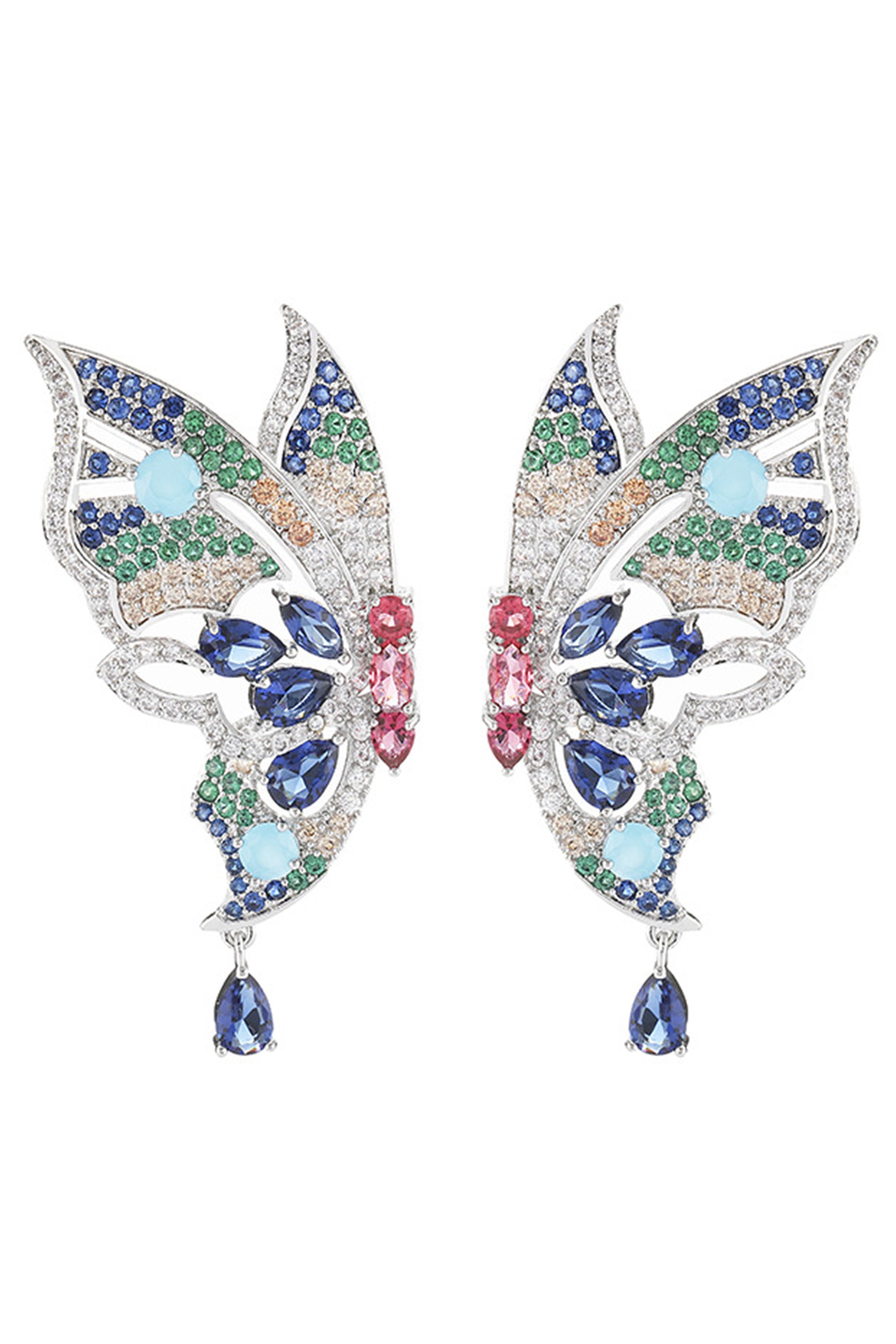 Pendientes de mariposa con circonitas cúbicas E7657