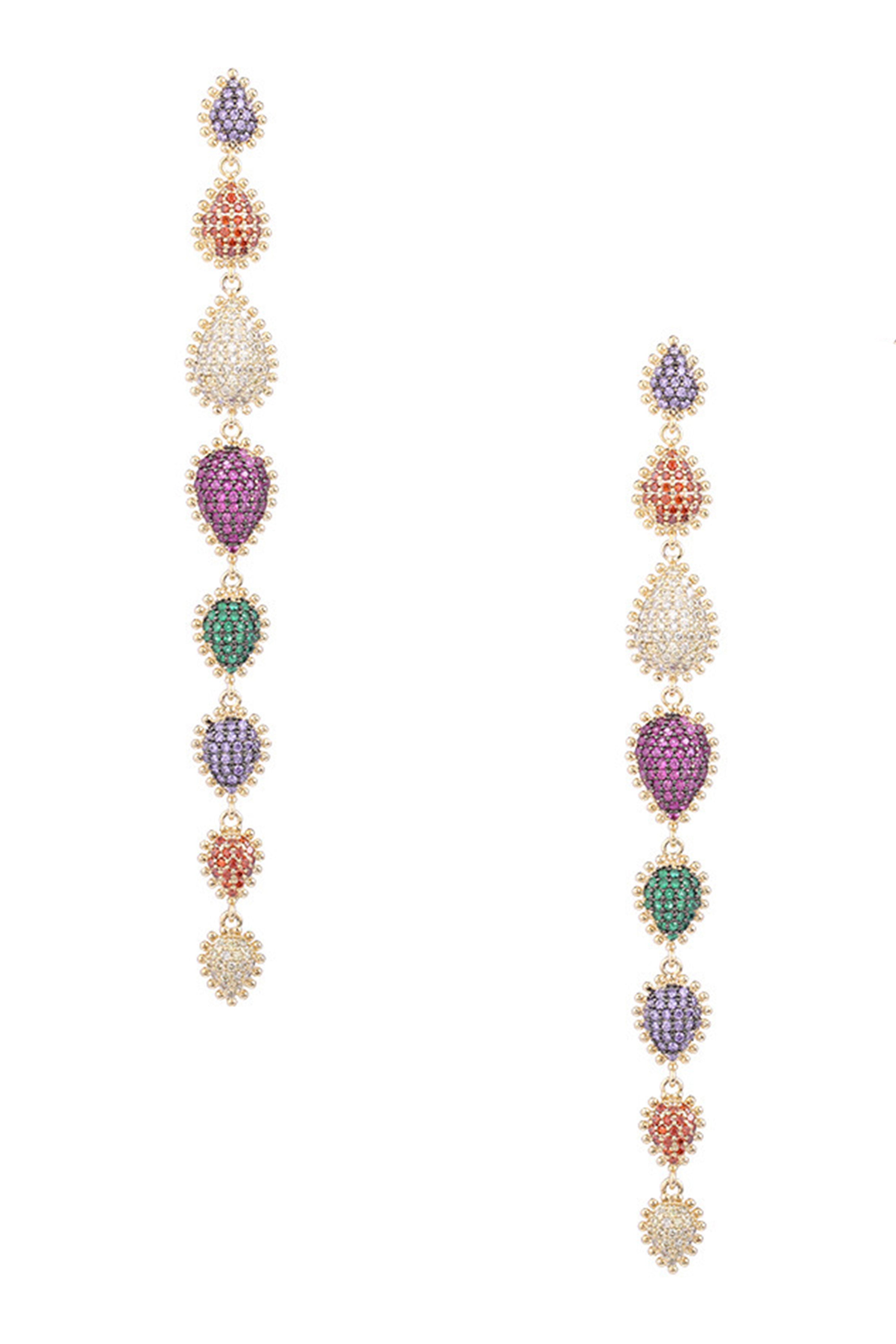 Pendientes de circonita cúbica con borlas geométricas E7680