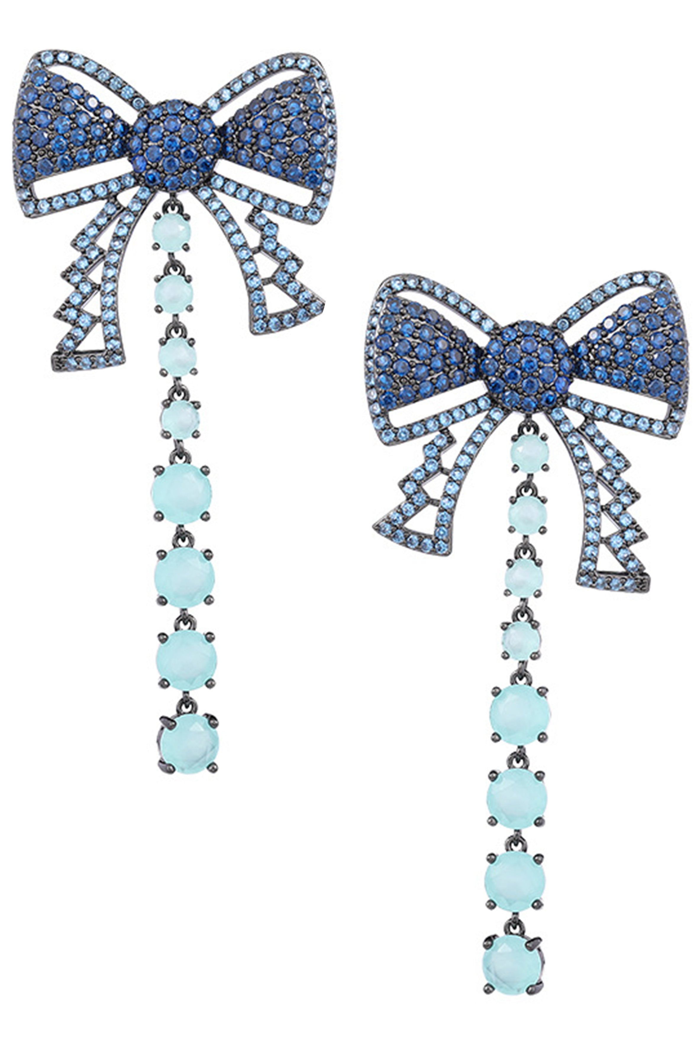 Pendientes de circonita cúbica con borlas de lazo E7682