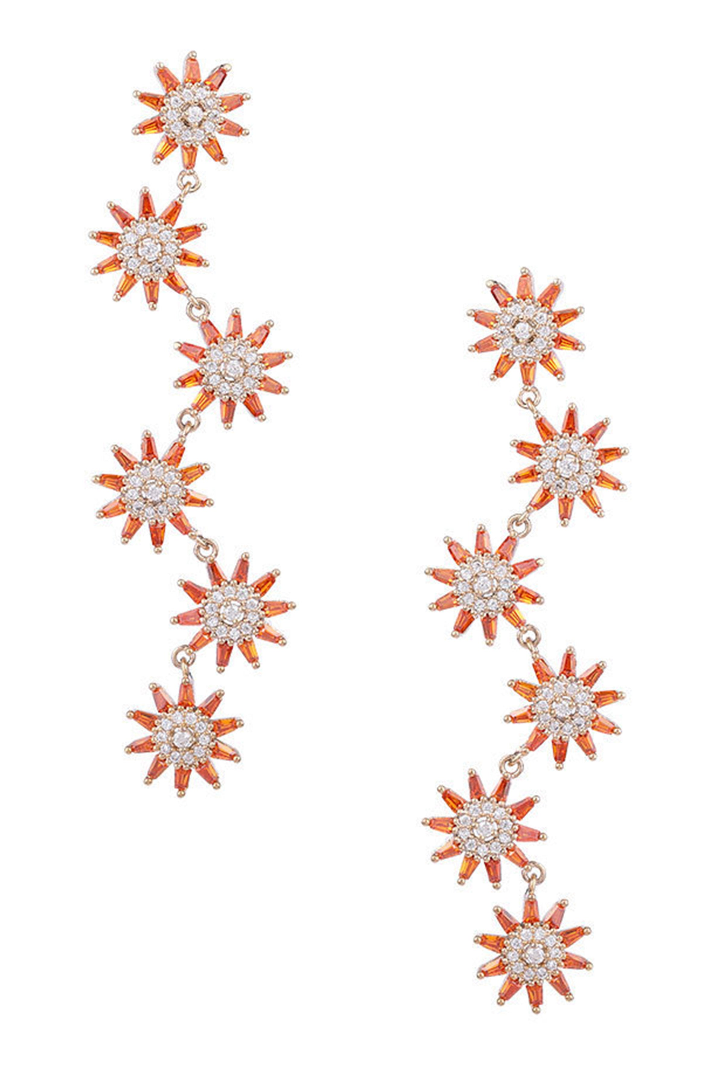 Pendientes de circonita cúbica con forma de copo de nieve E7692