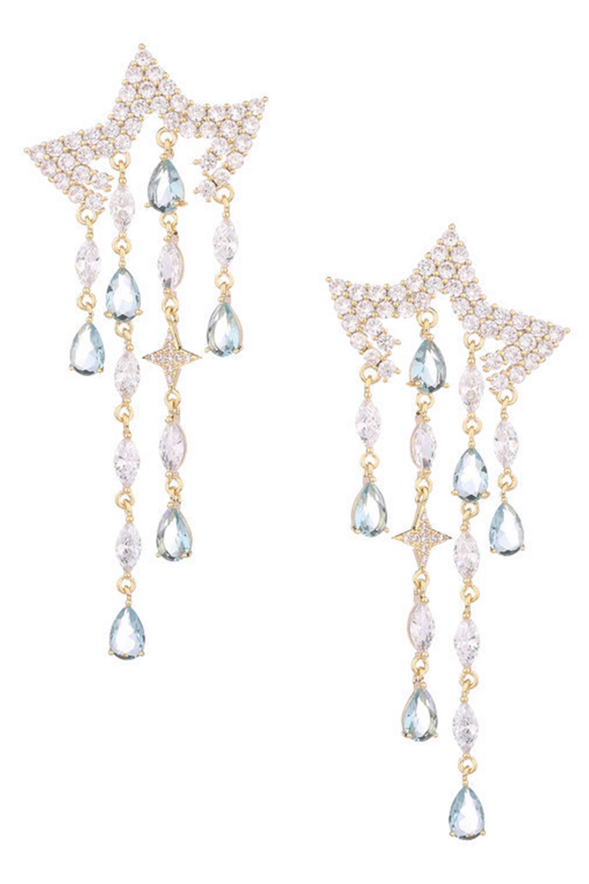 Star Tassel Cubic Zirconia Earrings E7703
