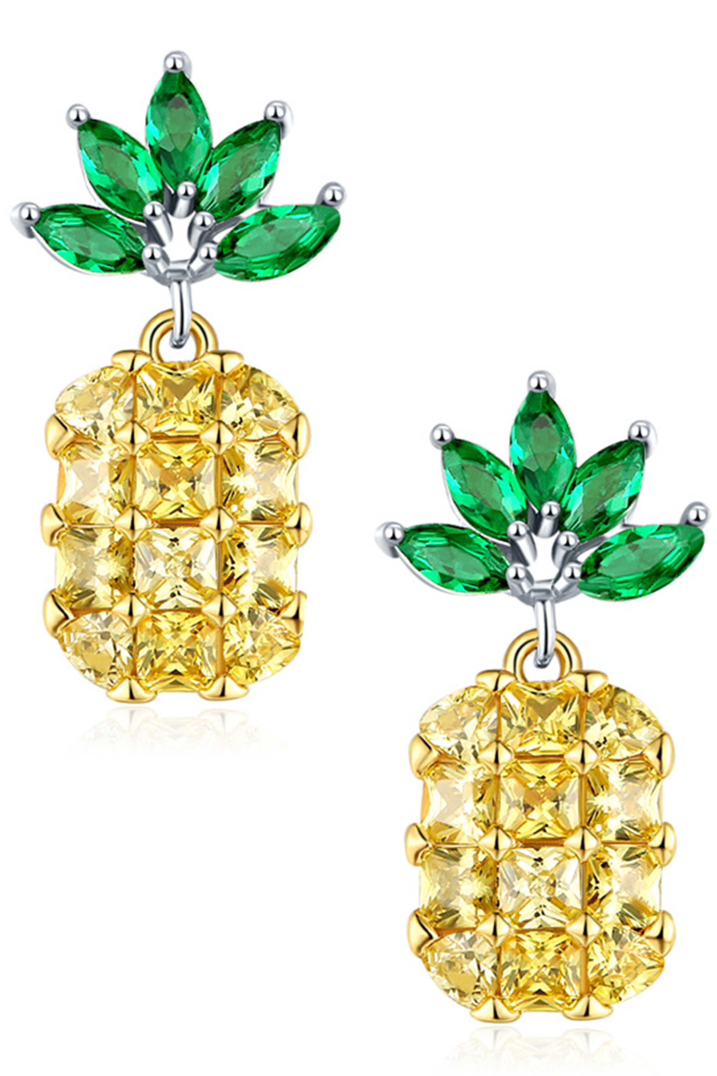 Pendientes de piña con circonitas cúbicas E7714