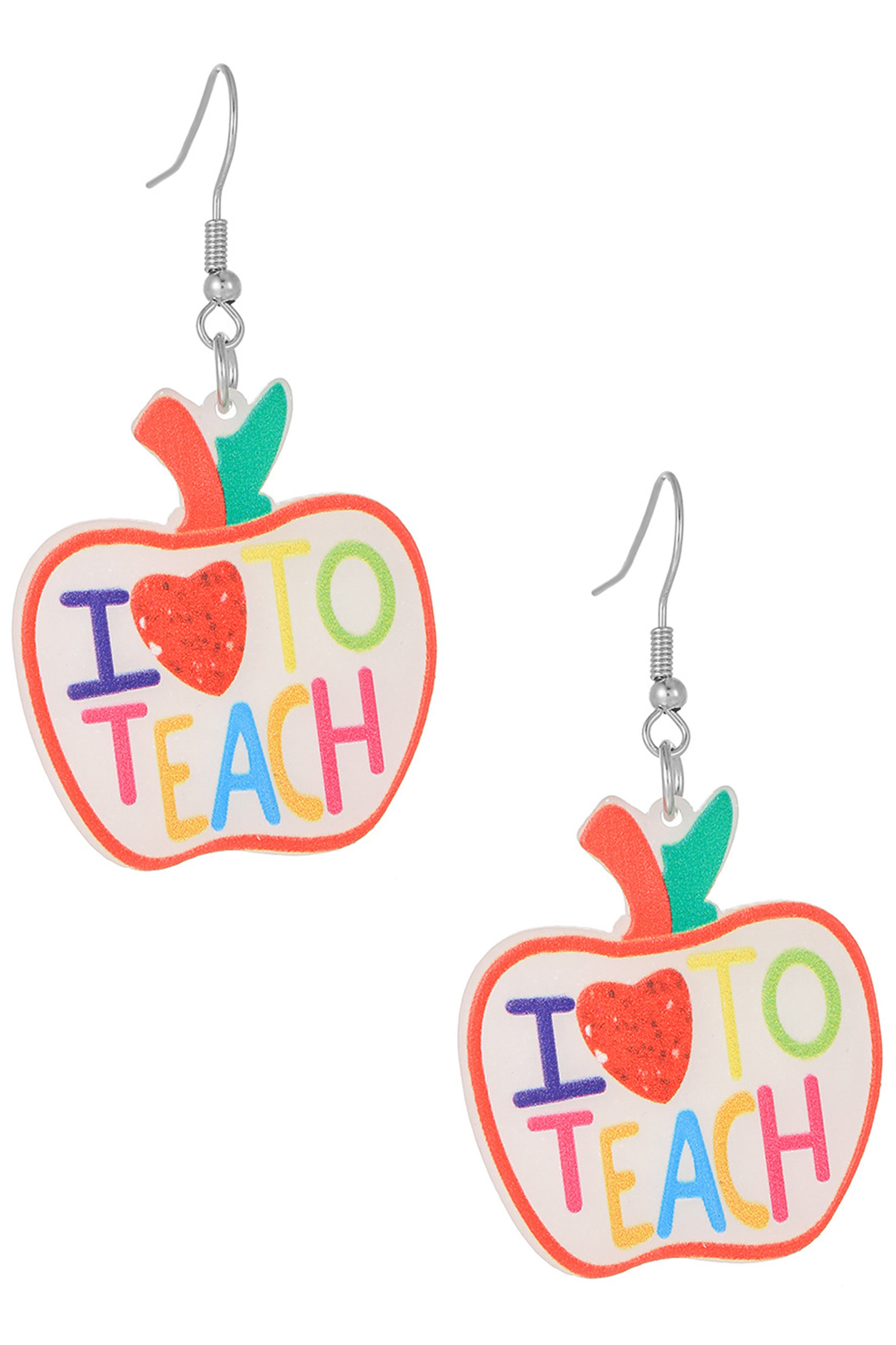 Apple Love Teach Acrylic Earrings E7728