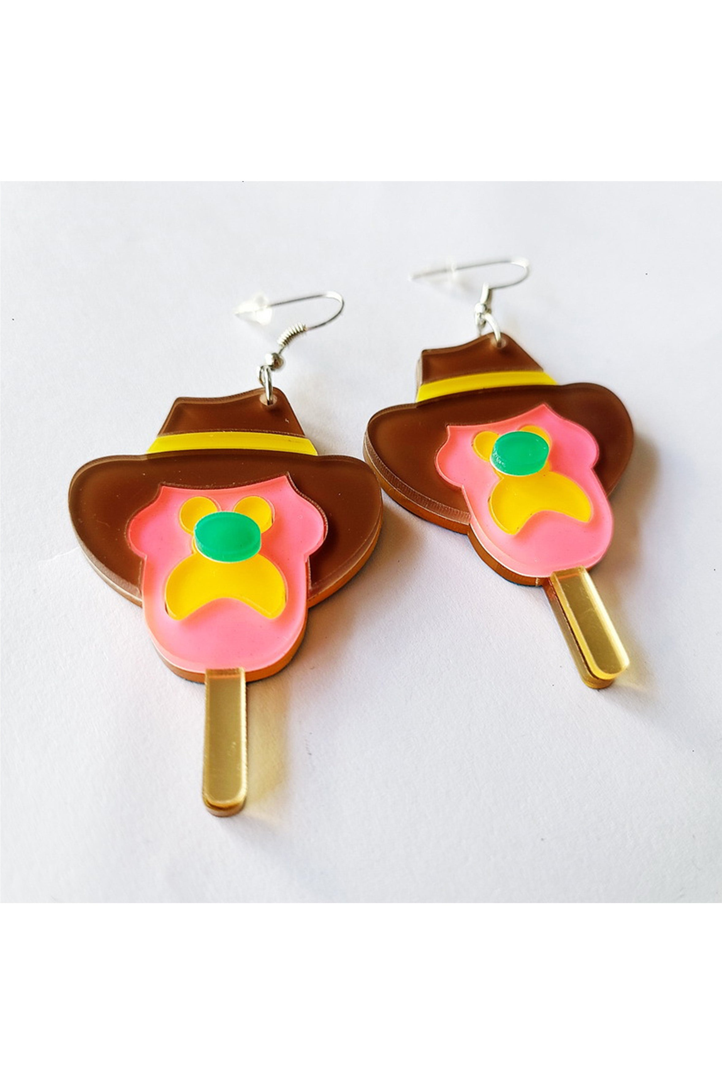 Cowboy Hat Ice-cream Acrylic Earrings E7736