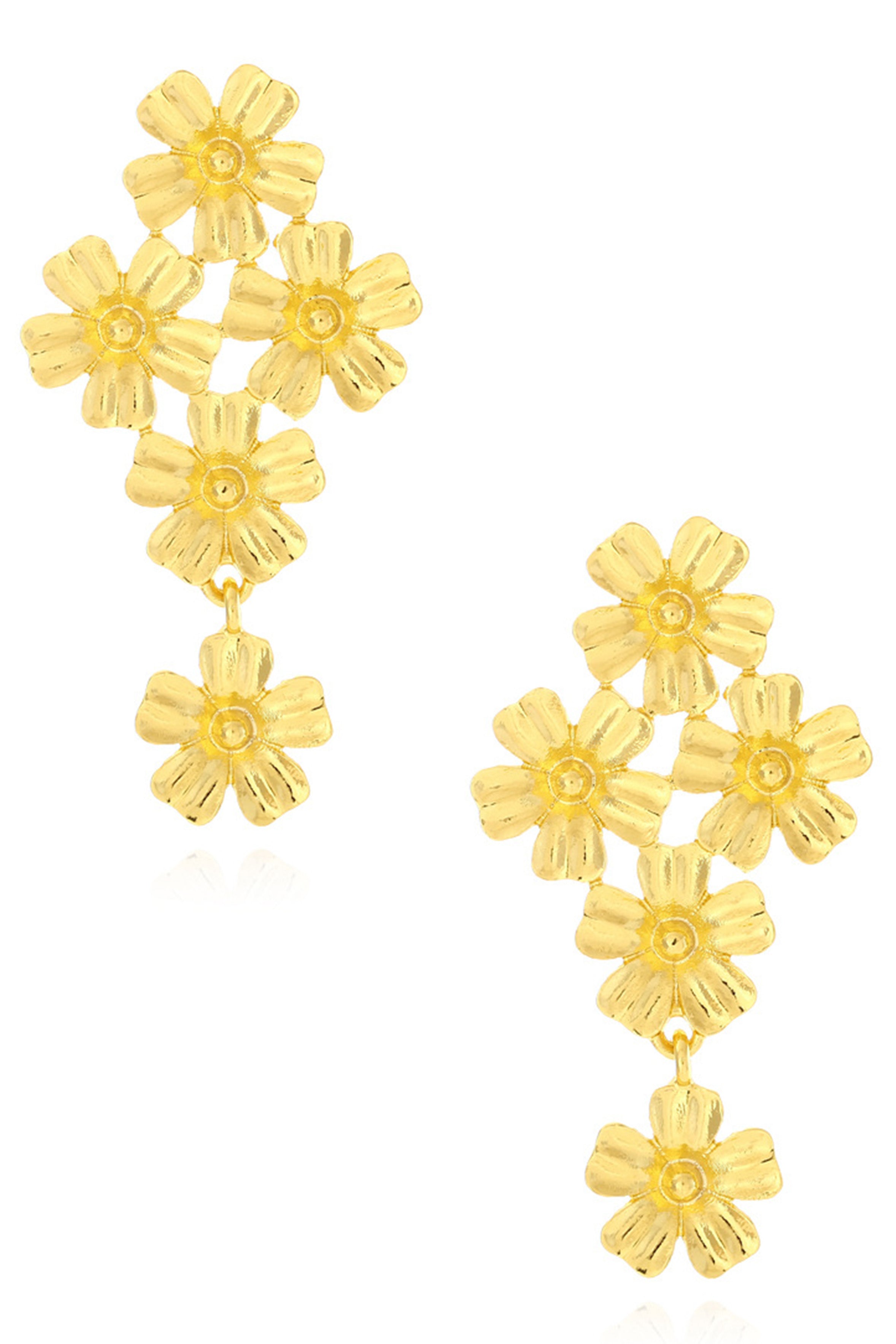 Pendientes de aleación con diseño floral E7755