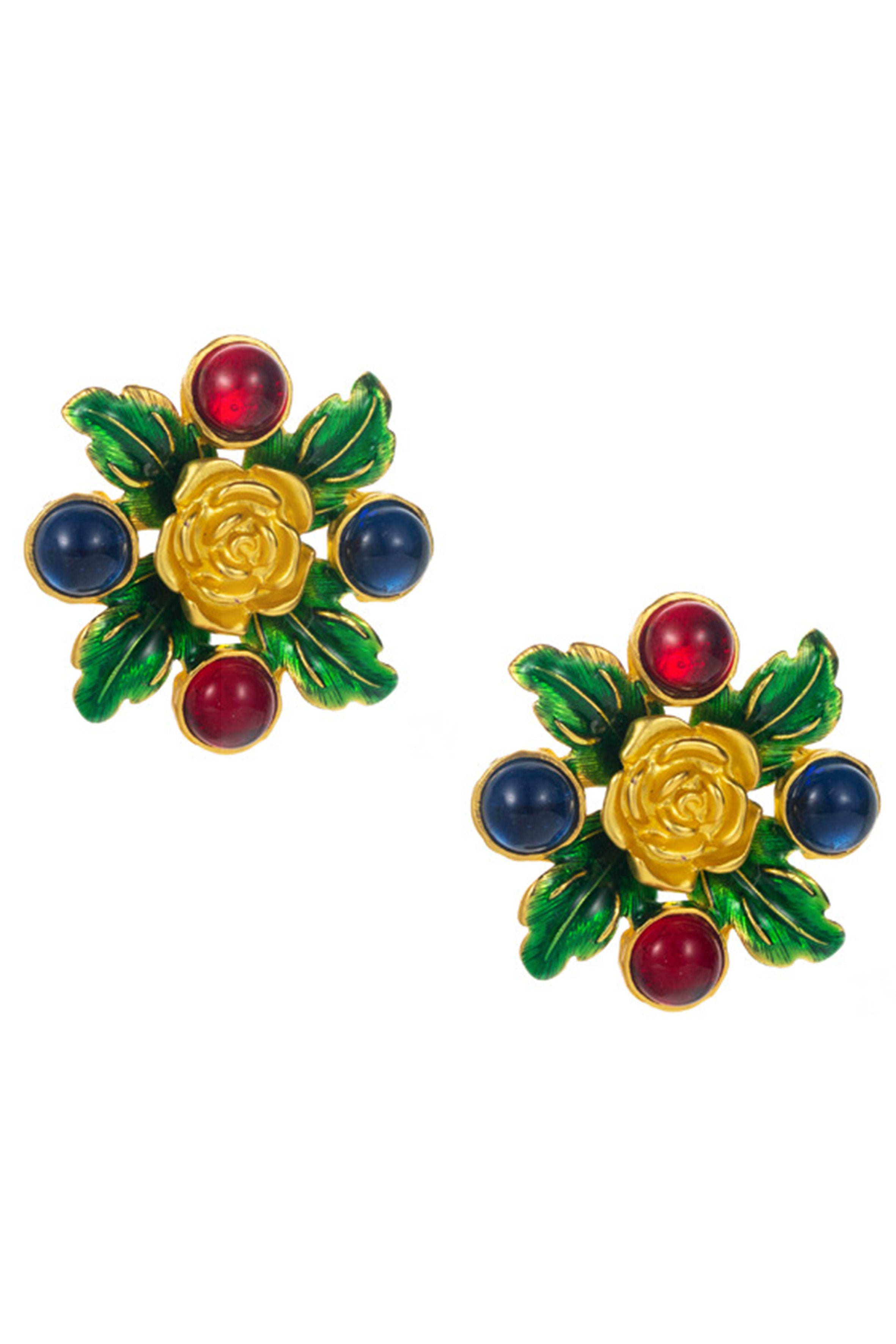 Flower Resin Alloy Stud Earrings E7787
