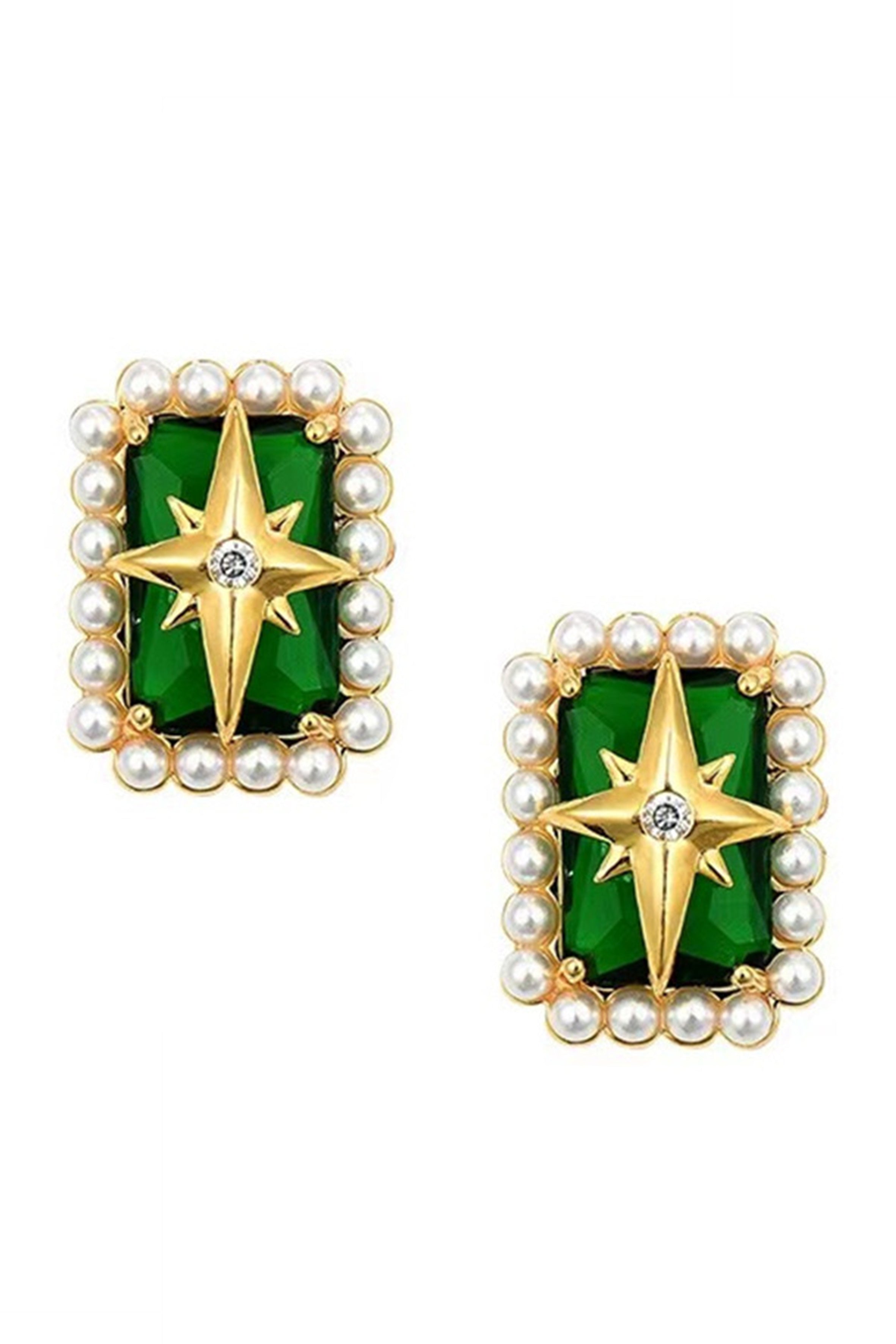 Pendientes de clip con diamantes de imitación en forma de estrella E7799