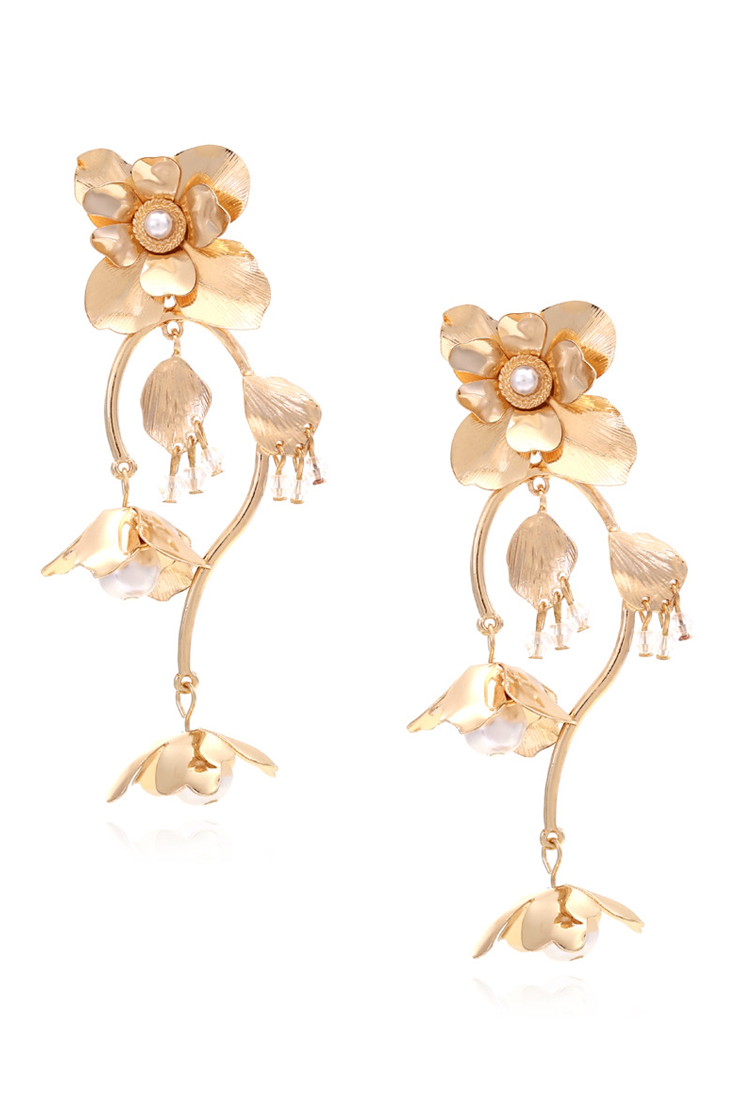 Floral Pearl Alloy Earrings E7804